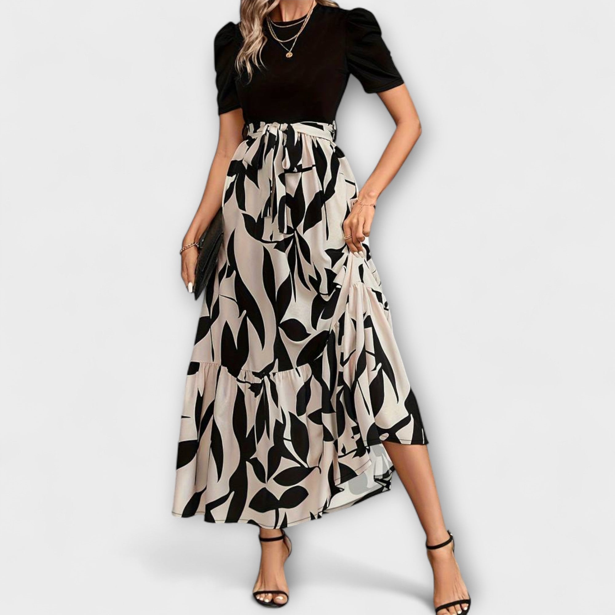 Luna ™ | Letné šaty s kvetinovým vzorom a okrúhlym výstrihom