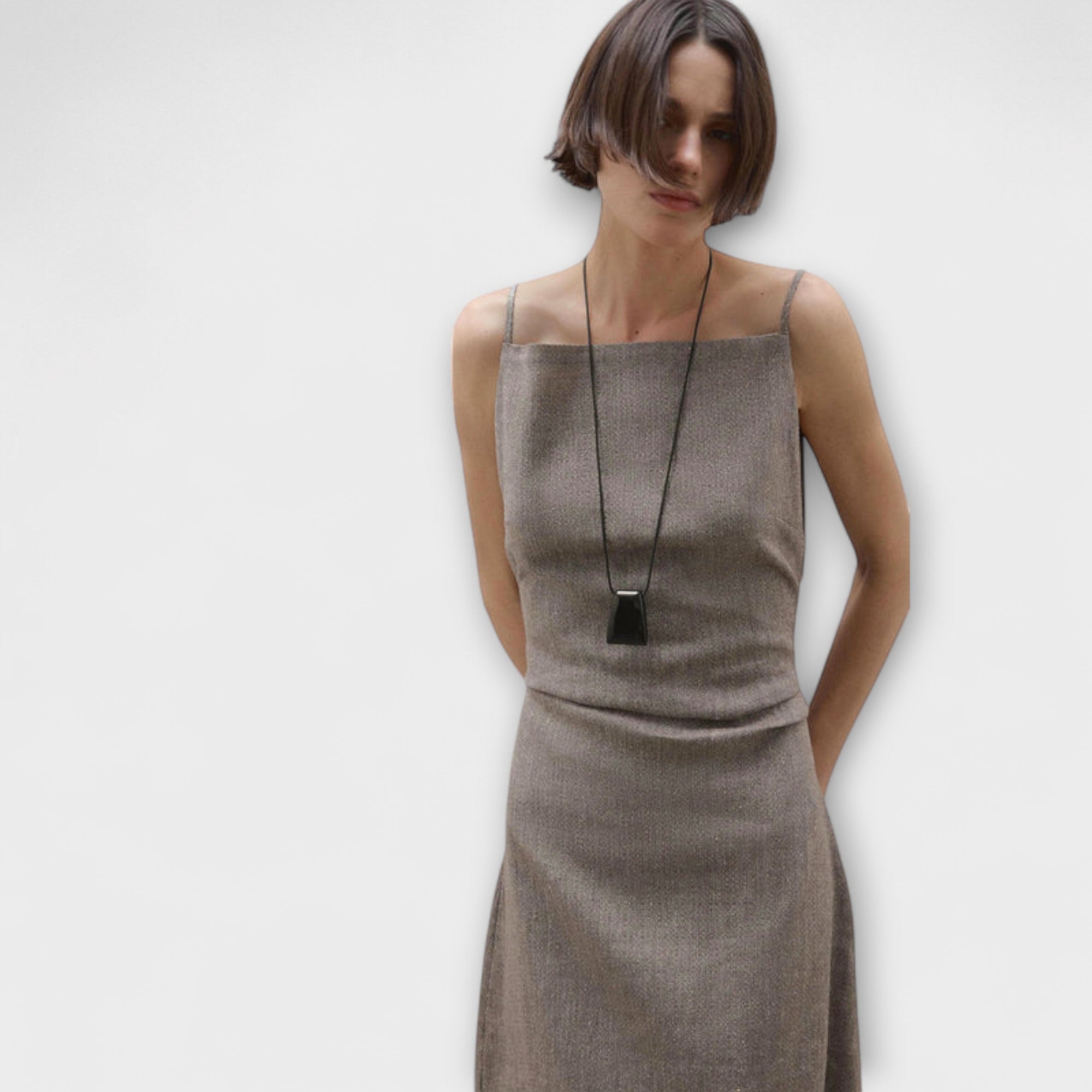 Clara ™ |Plynulé maxi šaty z ľanovej zmesi