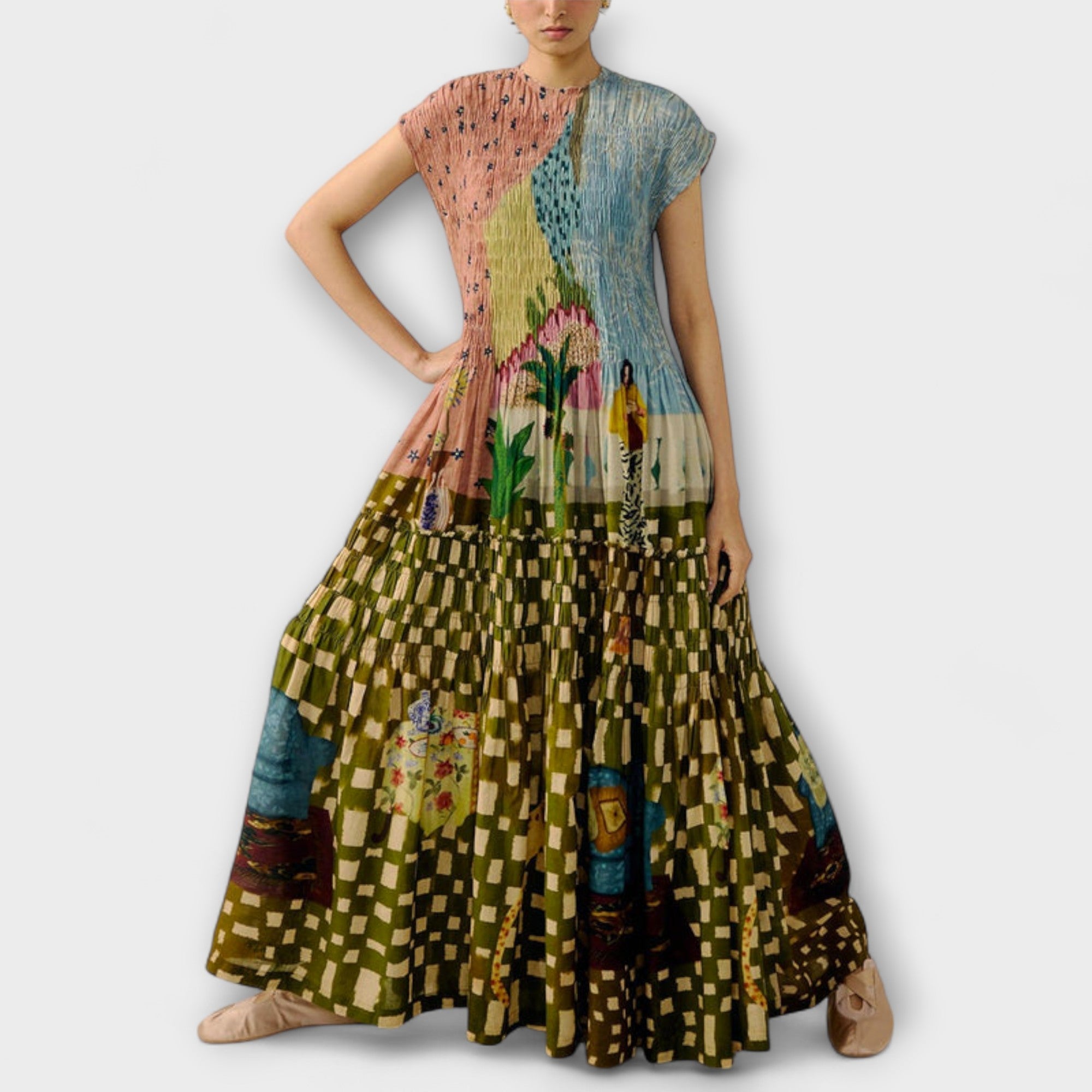 Amara ™ |Plisované šaty s potlačou zvierat