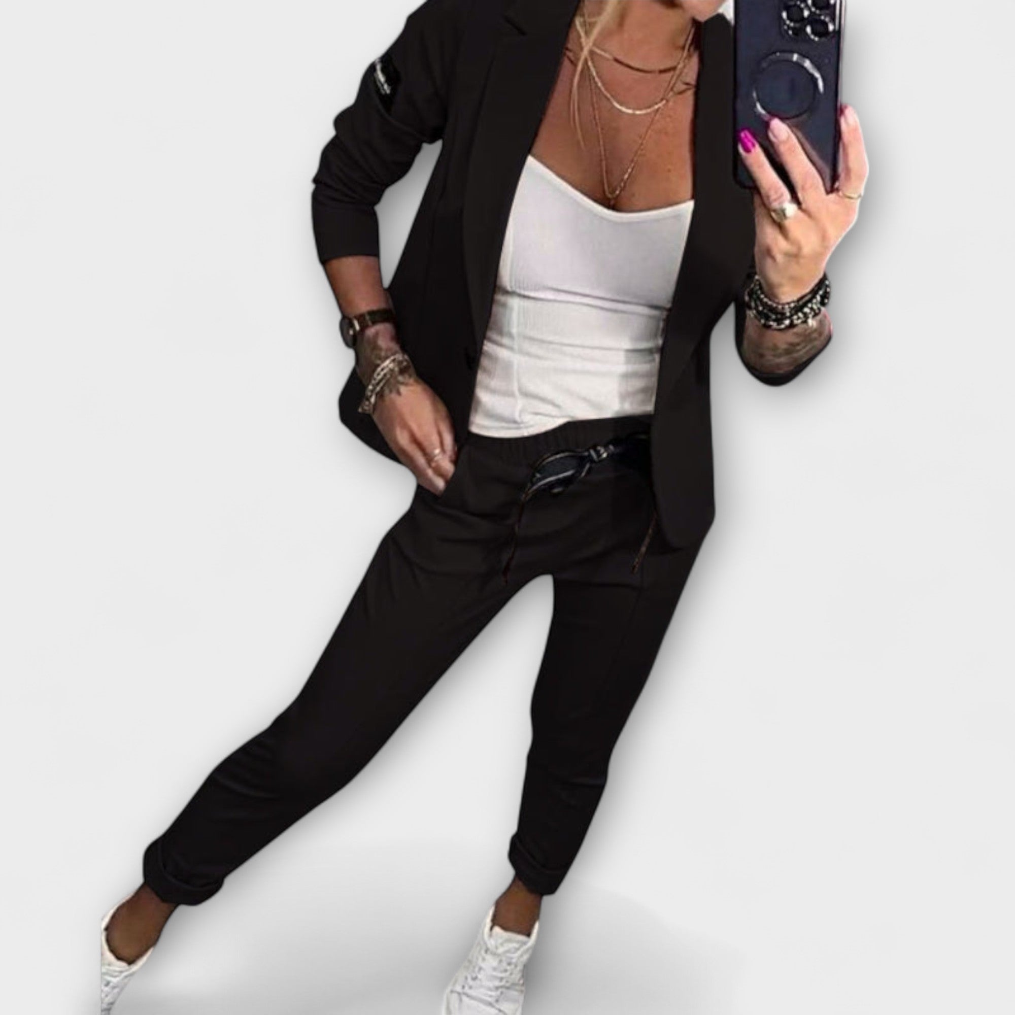 Malou ™ |Koordinovaný set z topu, bundy a nohavíc