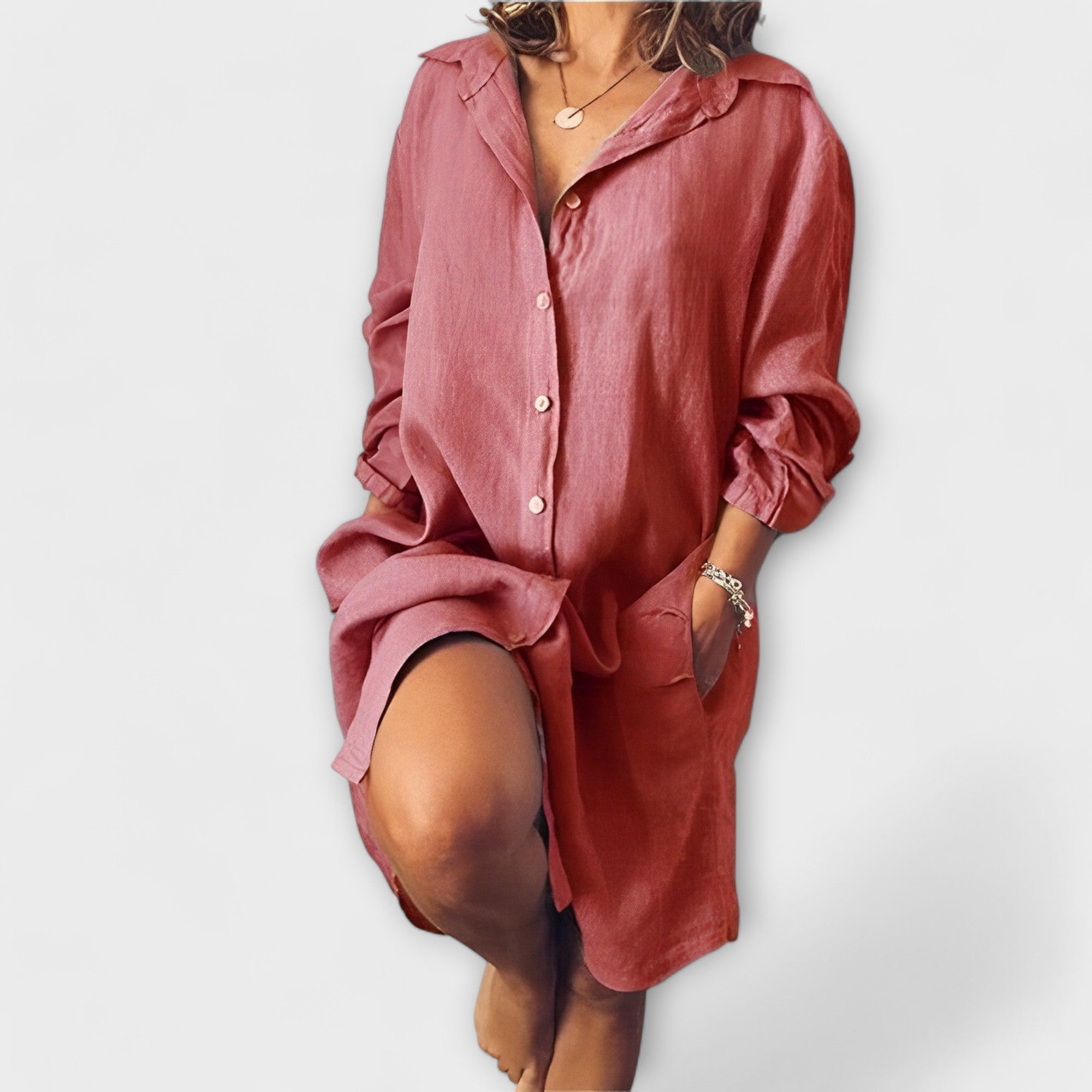 Krista™ |Pohodlná ľanová blúzka na bežné nosenie