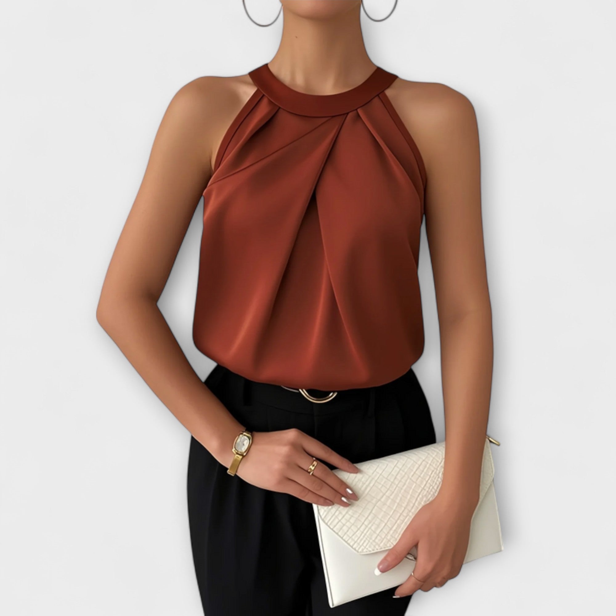 Skye ™ | Šik saténová blúzka s off-shoulder dizajnom