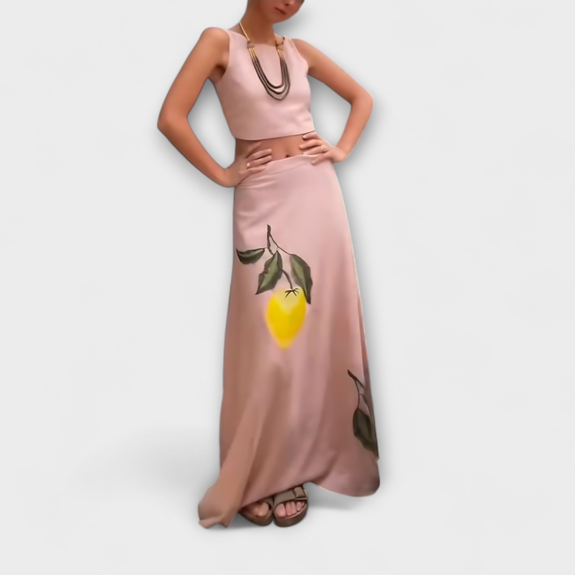 Cosima™ | Midi Sukňa s Amalfi Tlačou