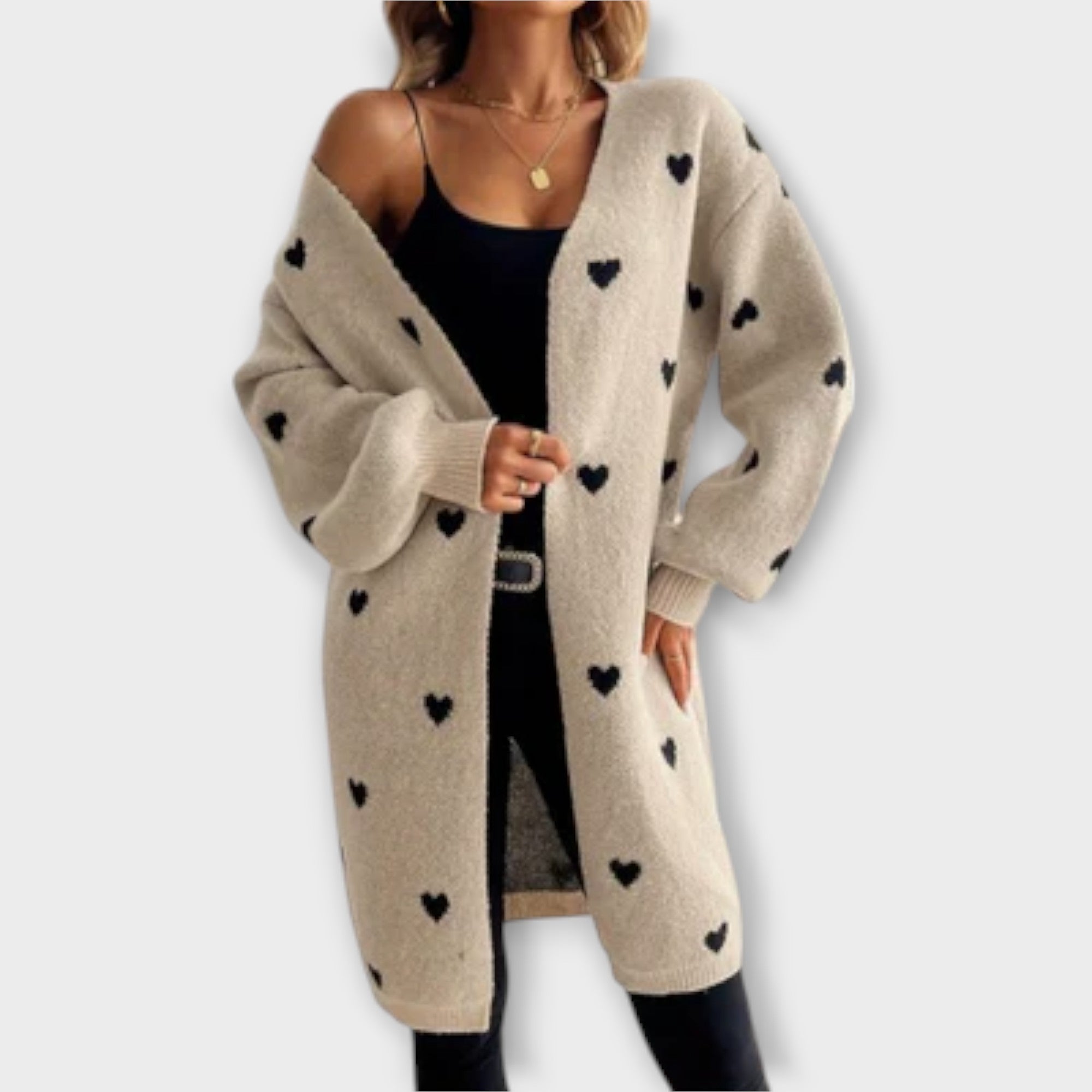 Julia ™ | Cardigan srdiečkovým vzorom