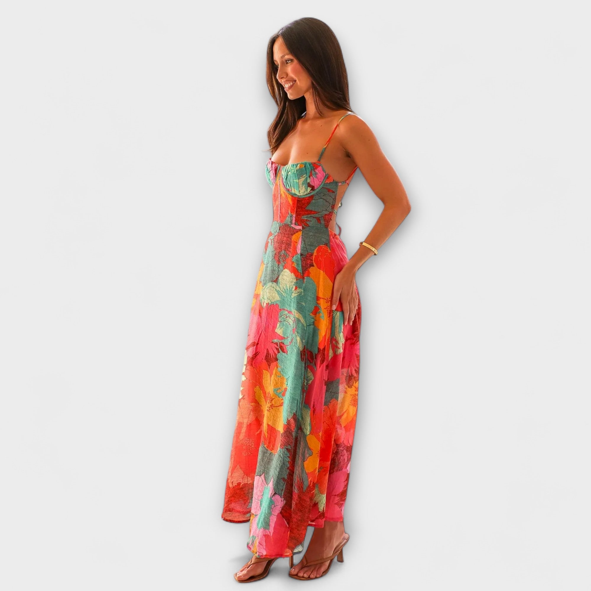 Audrey - Šaty s kvetinovým vzorom na ramienkach pre dámy - Štýlové a zvodné