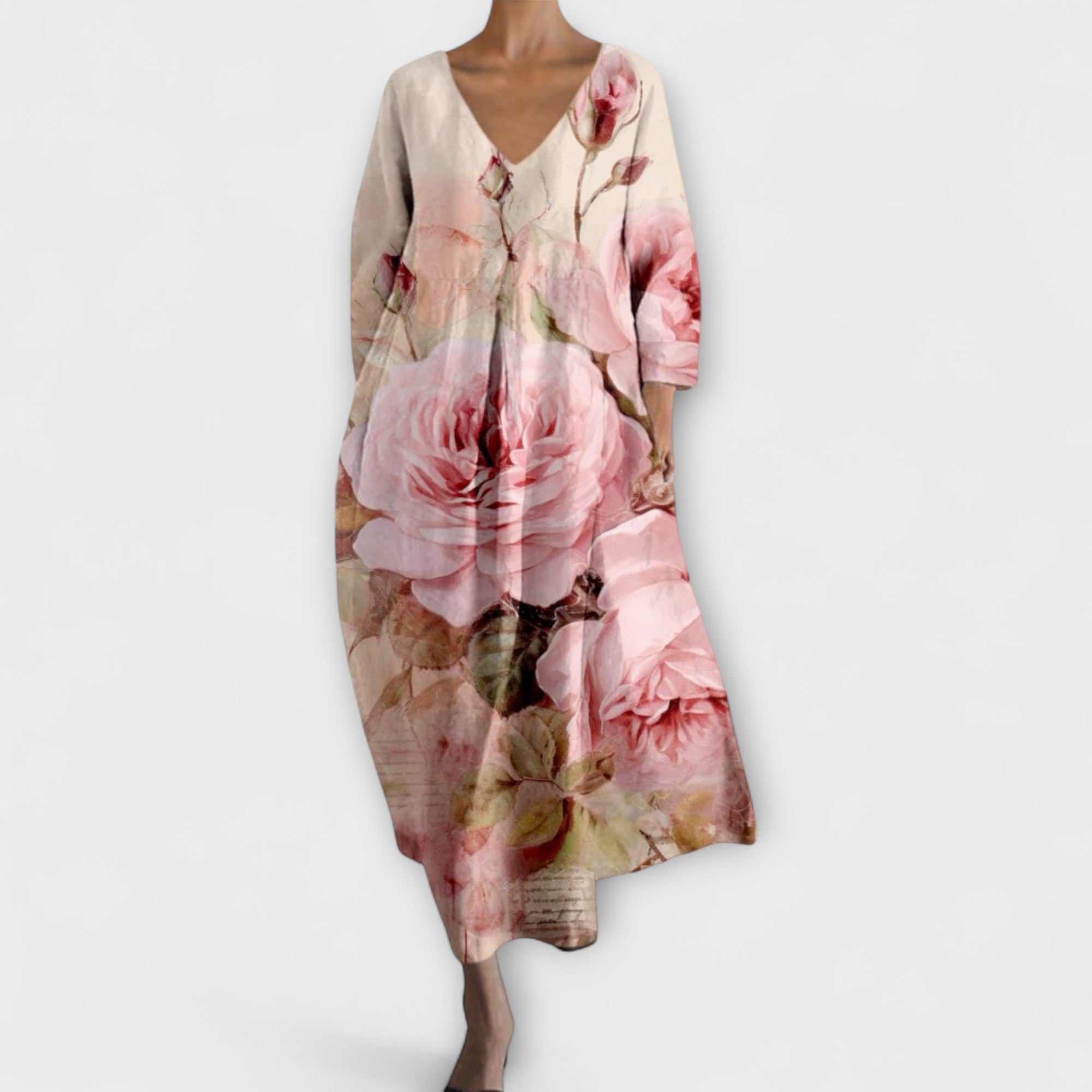 Fiona ™ | Dlhé, farebné šaty s výstrihom do V