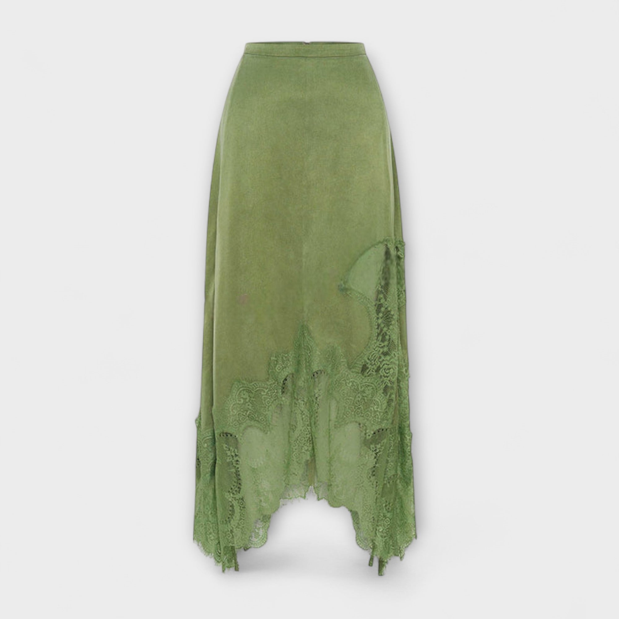 Kaia ™ | Saténová blúzka s čipkovým lemom a plisovaným výstrihom v sade