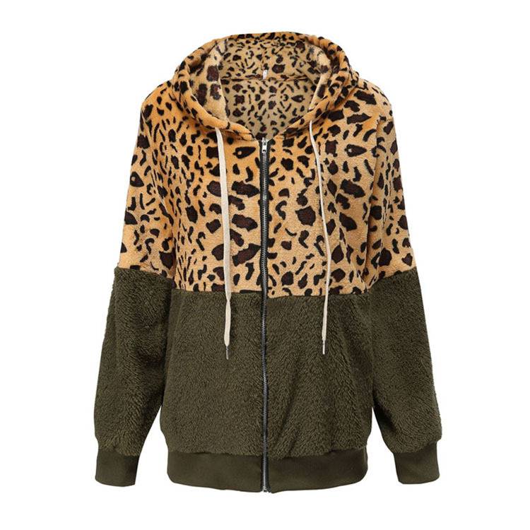 Lea™ | Fleecekapuzenpullover s leopardím dizajnom