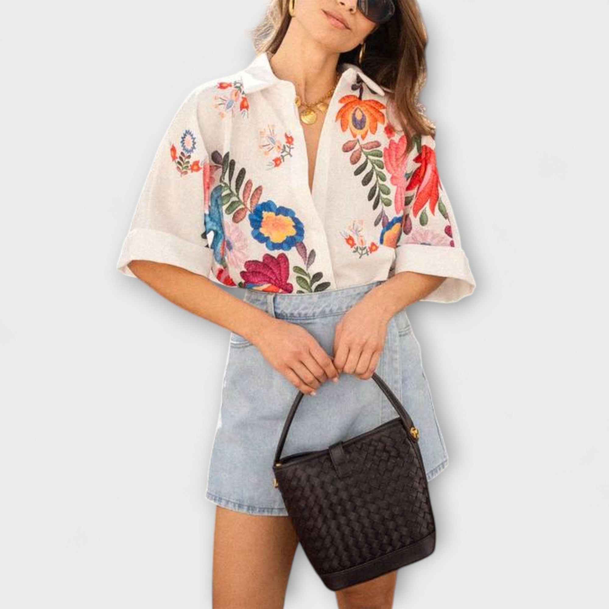 Ziva ™ | Carla krátky rukáv s kvetinovým vzorom