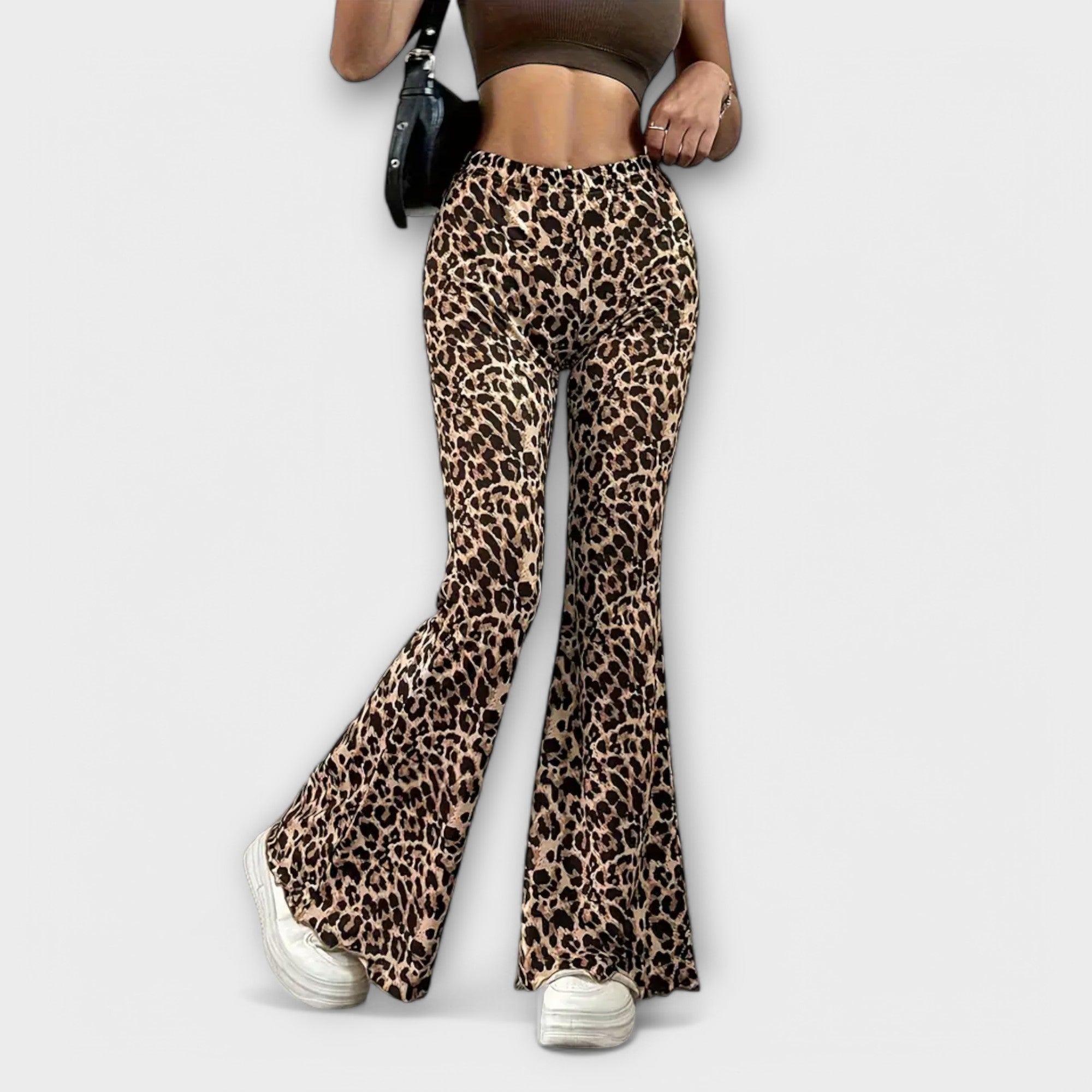 Nela ™ |Kalhoty Bootcut s leopardím potiskem