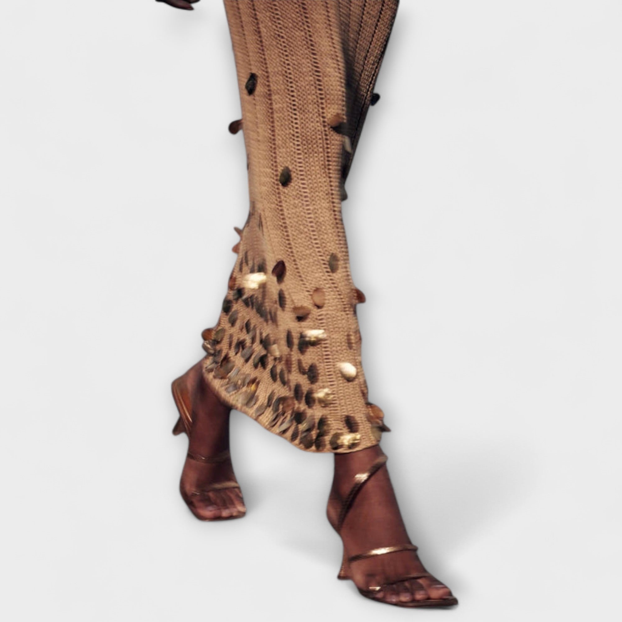 Kathleen ™ | Zlaté pletené maxi šaty od Dolly