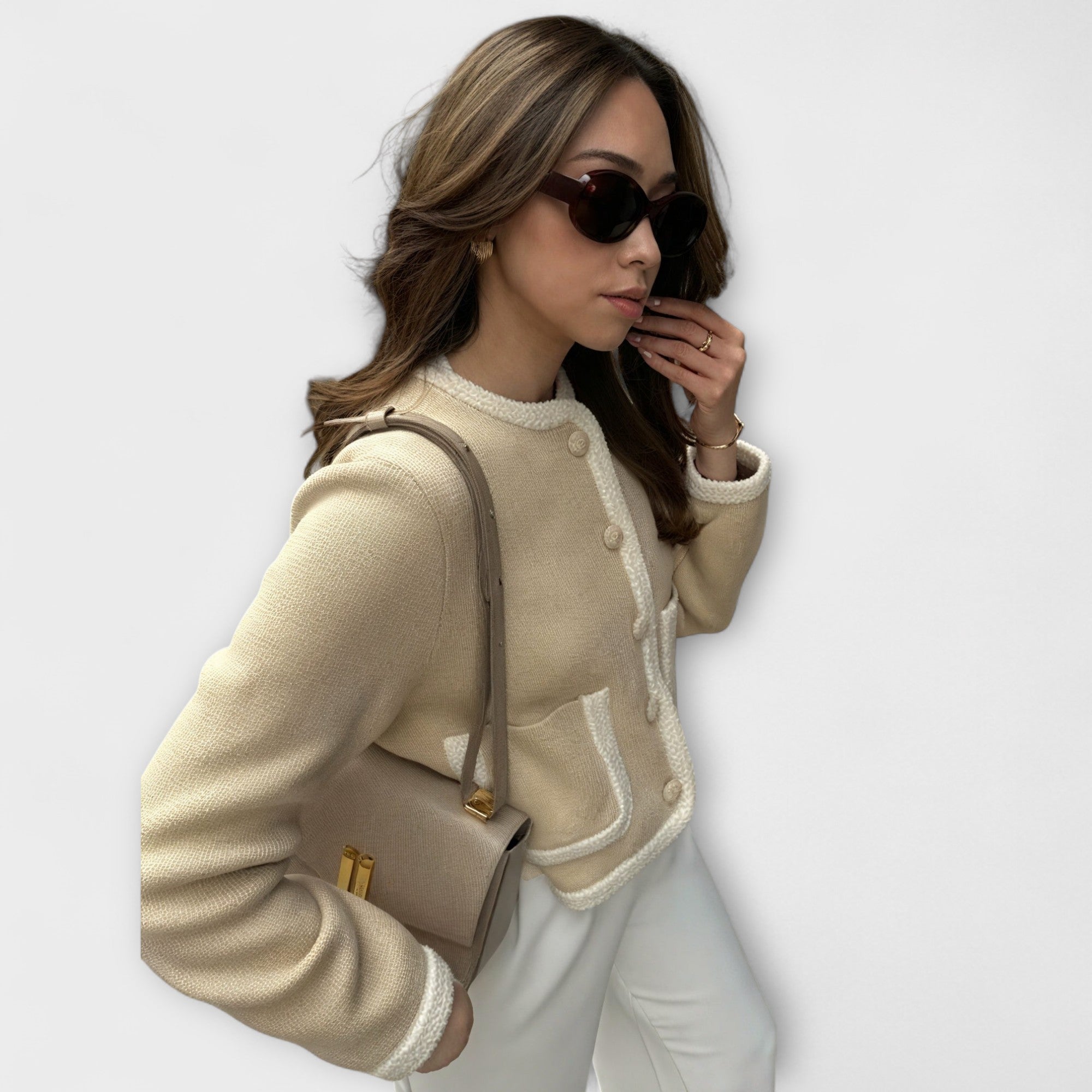 Martina™ |Klasická pletená bunda s ozdobnými vreckami