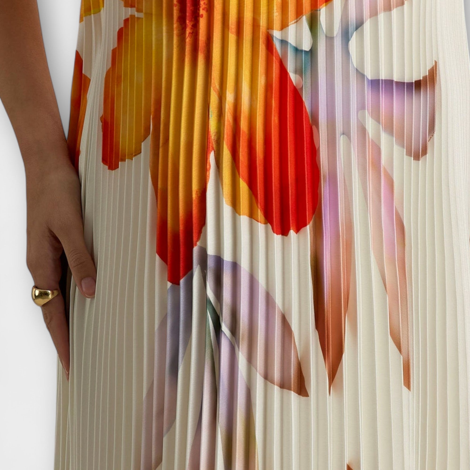 Michelle ™ | Maxi šaty Sweetheart v oranžovej kvetinovej