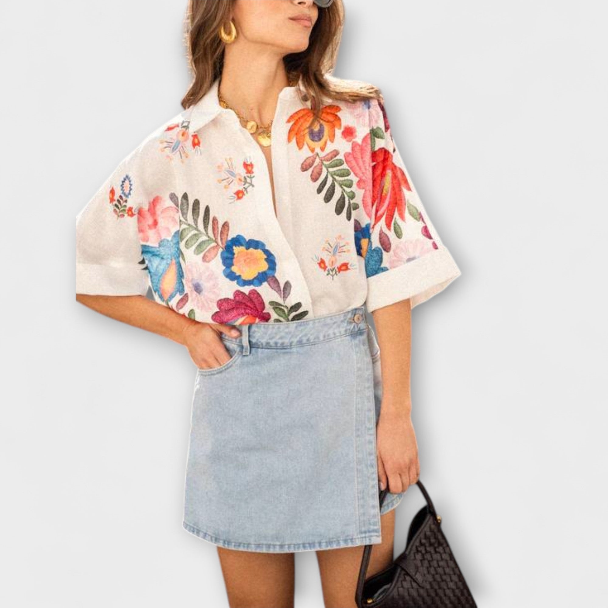 Ziva ™ | Carla krátky rukáv s kvetinovým vzorom