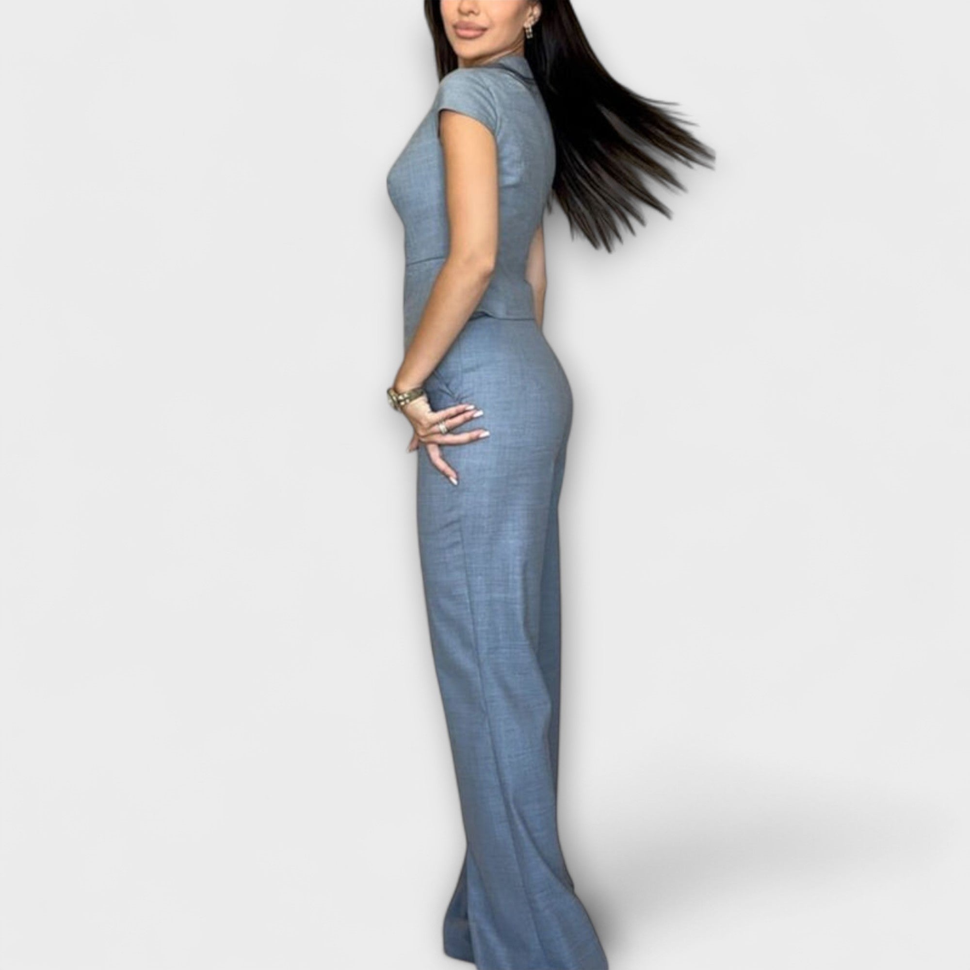 Ivy™ | Štýlový top s V-výstrihom a súprava nohavíc