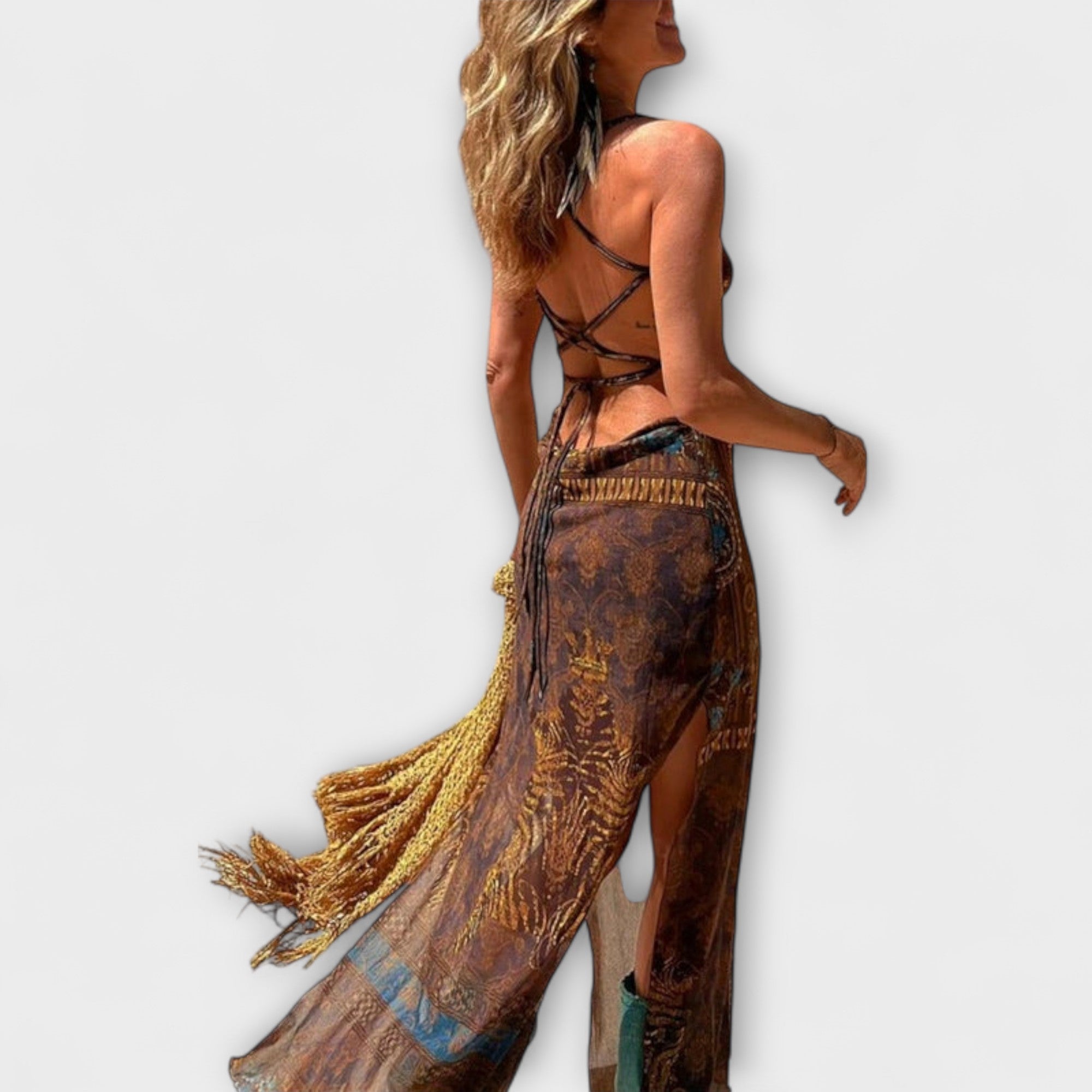 Poplatok ™ | Jedinečné midi šaty s cowl-výstrihom