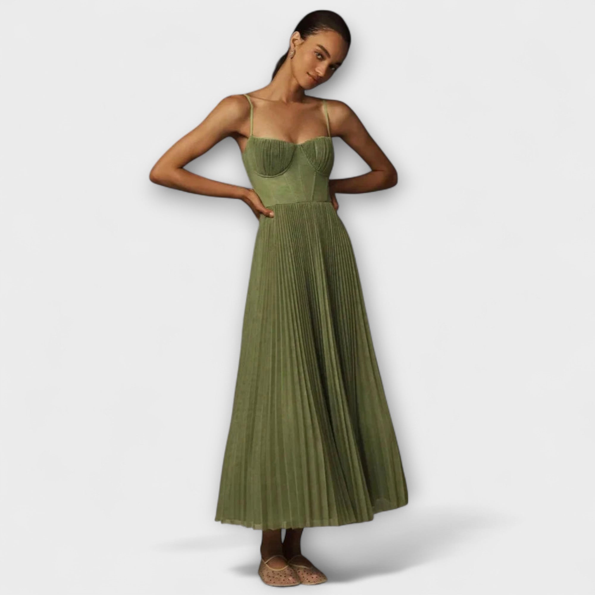 Marilyn-™ |Midi sukňa z tylu s dizajnom korzetu