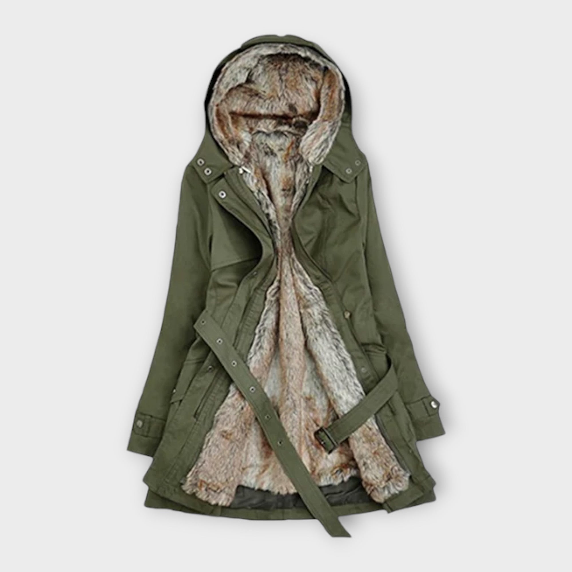 Mikash -™ |Plyšový kabát s kožušinovým podšívkou