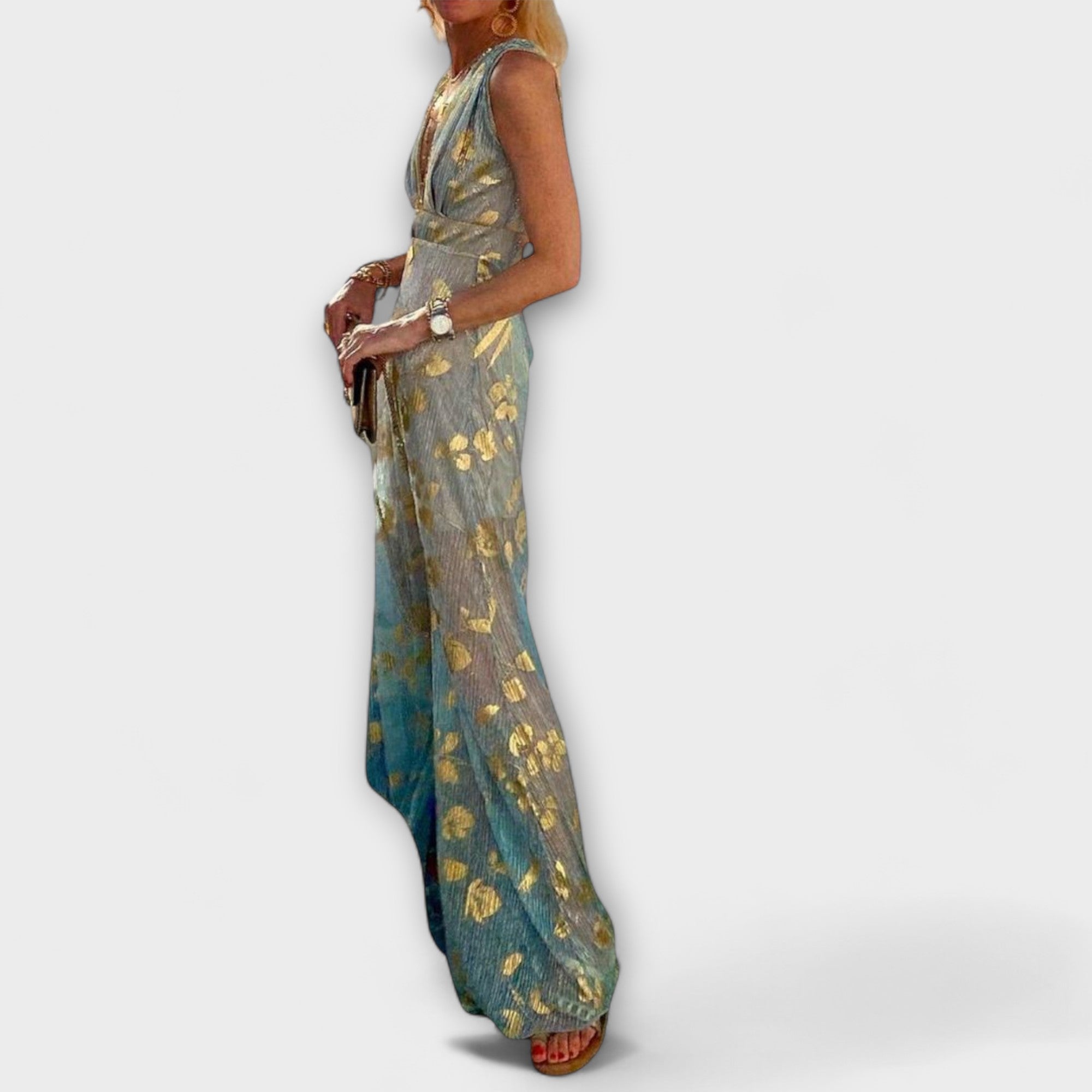 Augustína ™ |Plyšové šaty s V-výstrihom a detailmi z paillettes