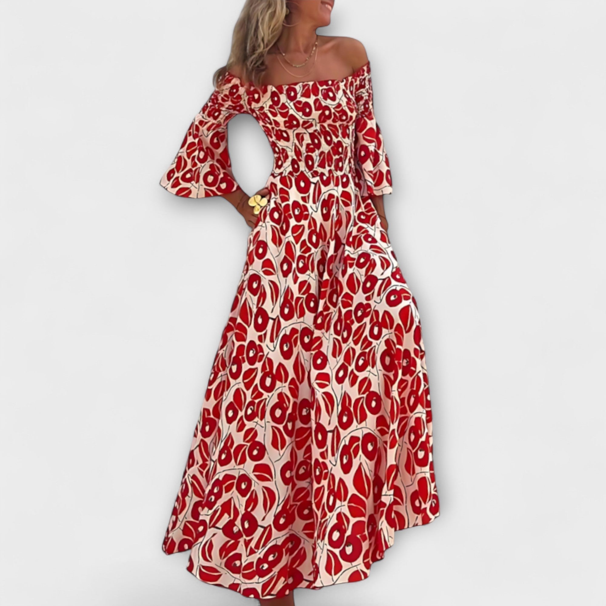 Bella ™ | Šaty s odhalenými ramenami a morskými kvetmi