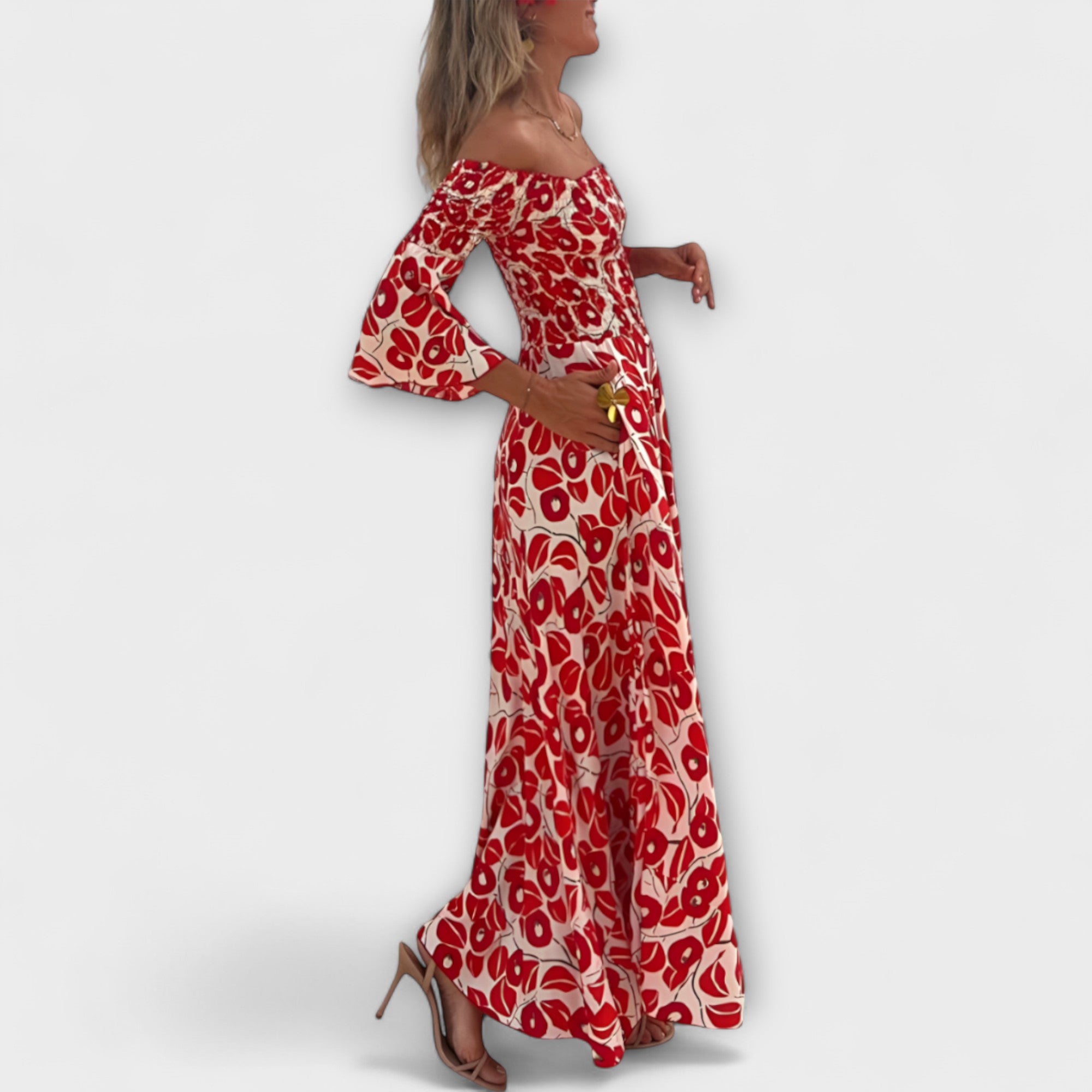 Bella ™ | Šaty s odhalenými ramenami a morskými kvetmi