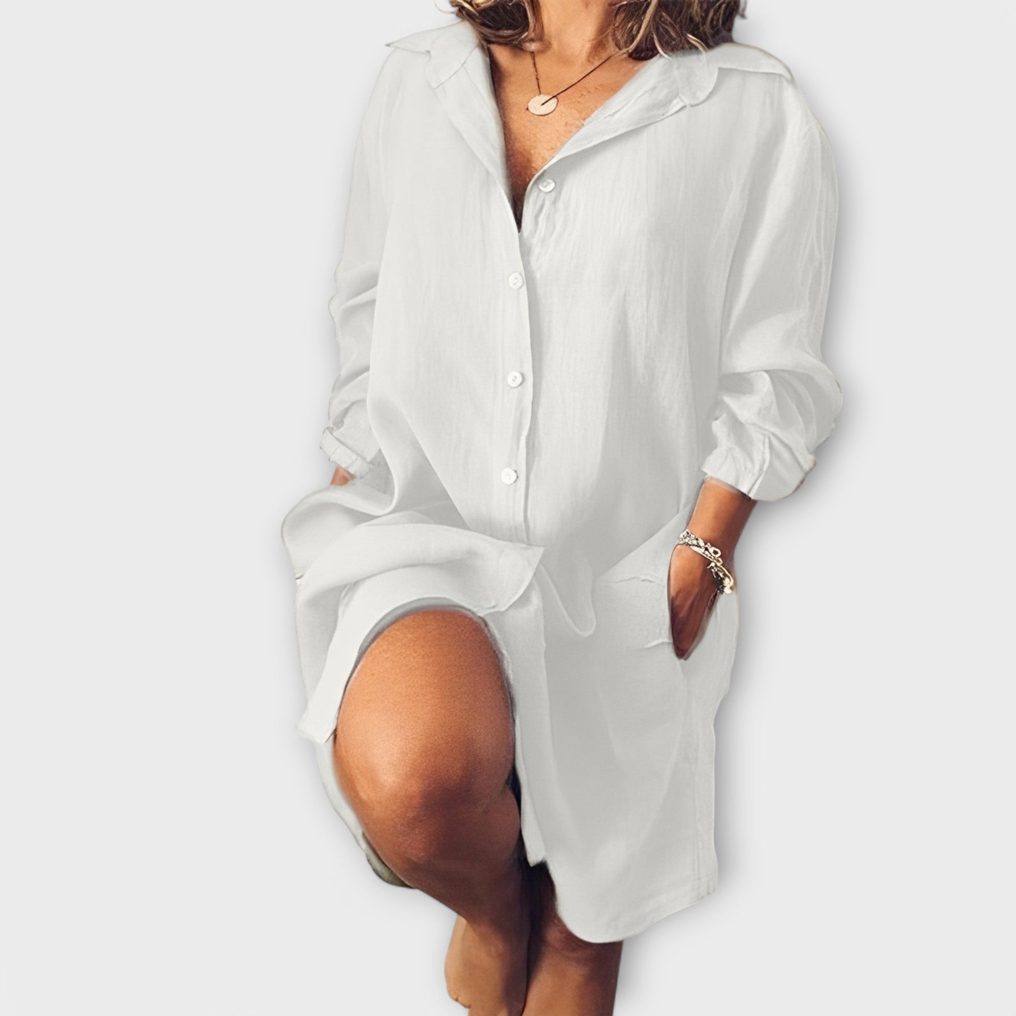 Krista™ |Pohodlná ľanová blúzka na bežné nosenie