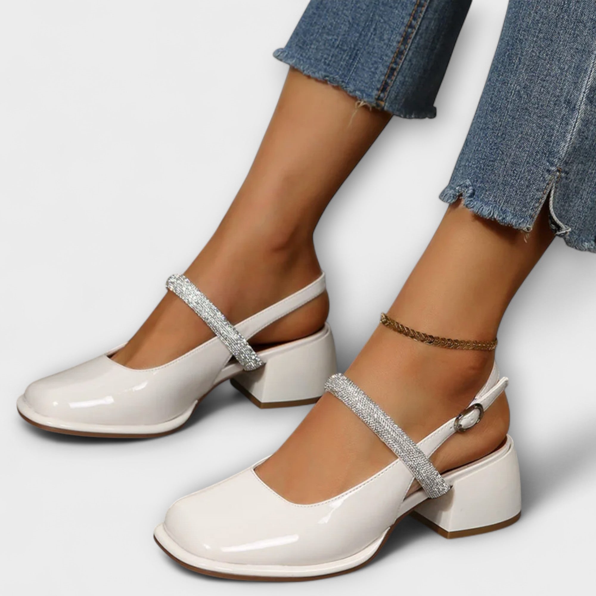 Celandra ™ | Mary Janes s trblietavými remienkami a blokovým podpätkom