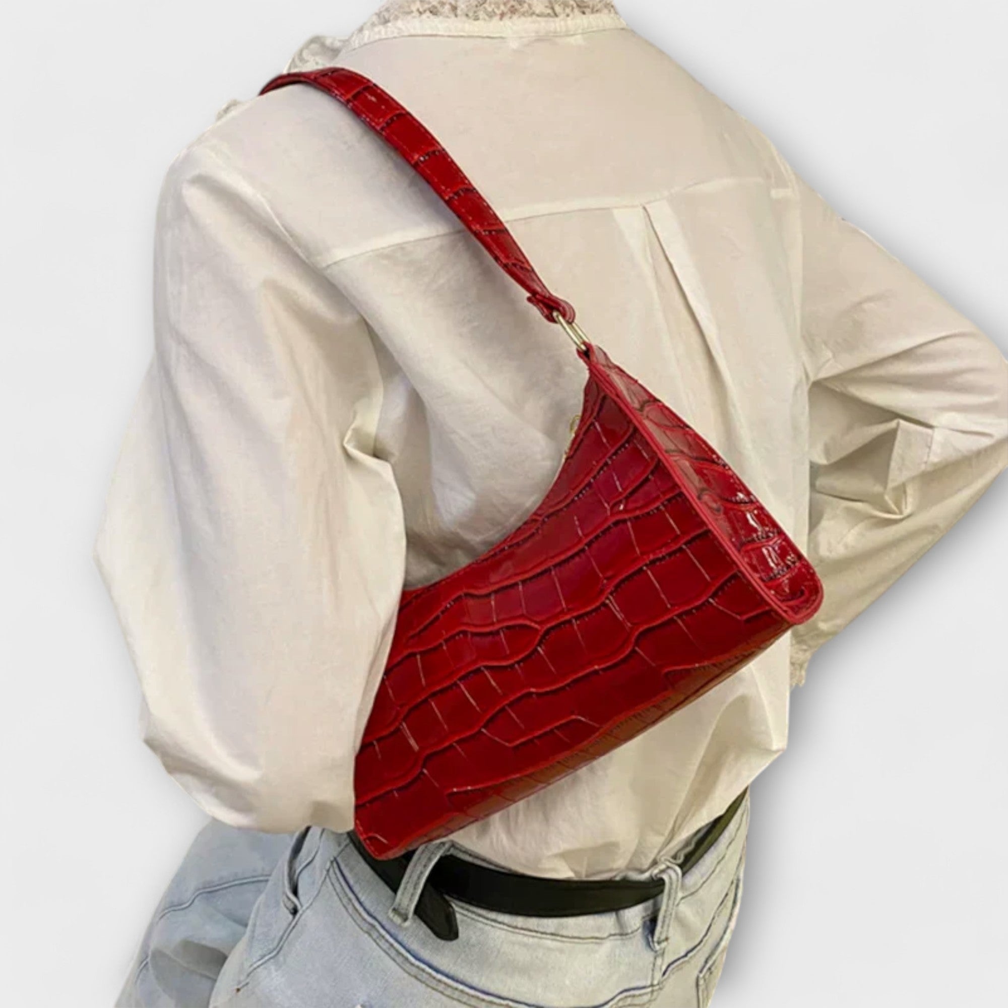 Monika. ™ |Lesklá kožená taška