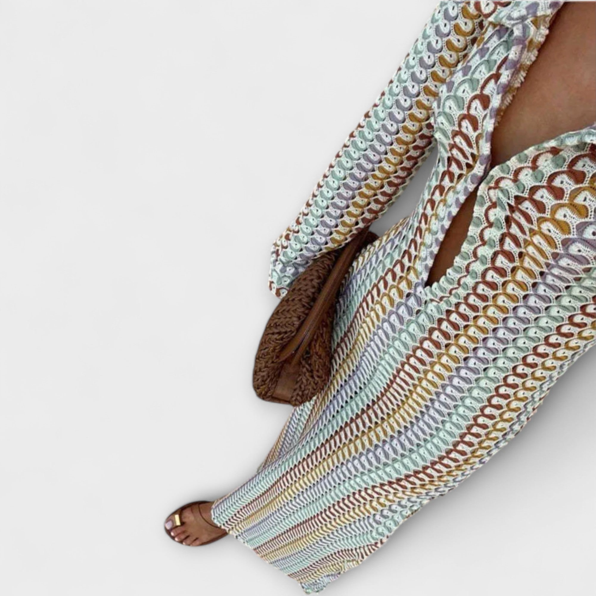 Elina ™ | Maxi šaty s V-výstrihom a dovolenkovou atmosférou