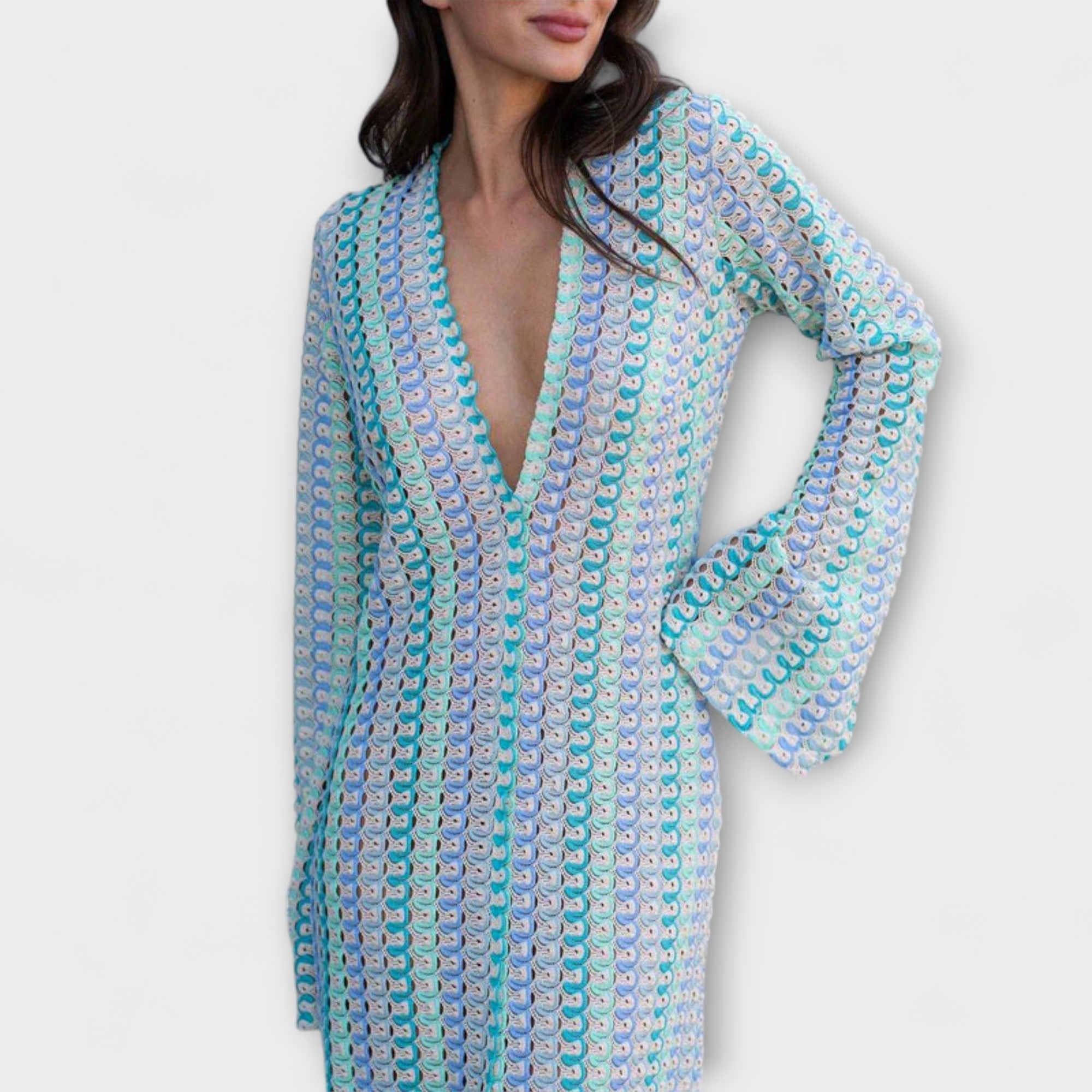 Elina ™ | Maxi šaty s V-výstrihom a dovolenkovou atmosférou