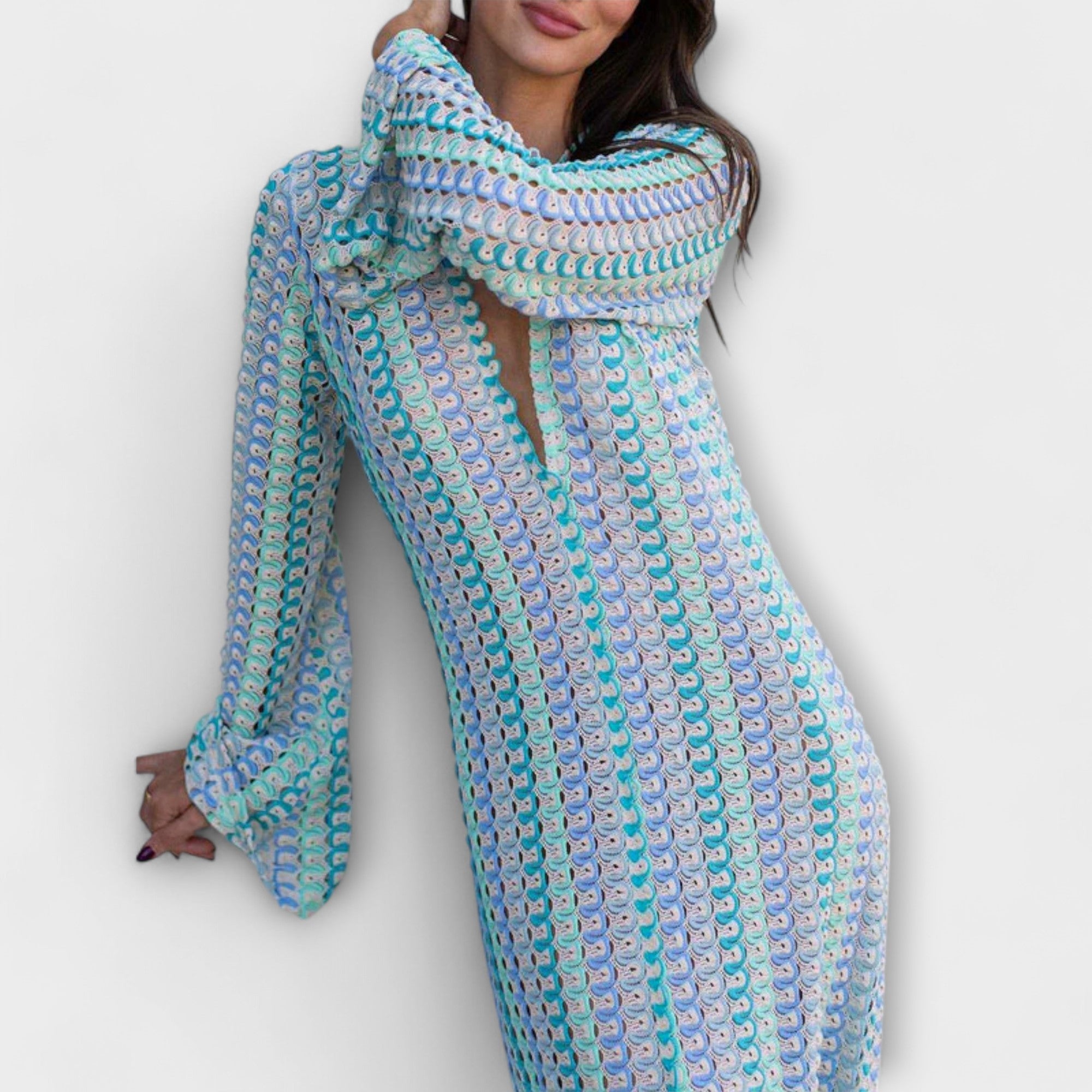 Elina ™ | Maxi šaty s V-výstrihom a dovolenkovou atmosférou