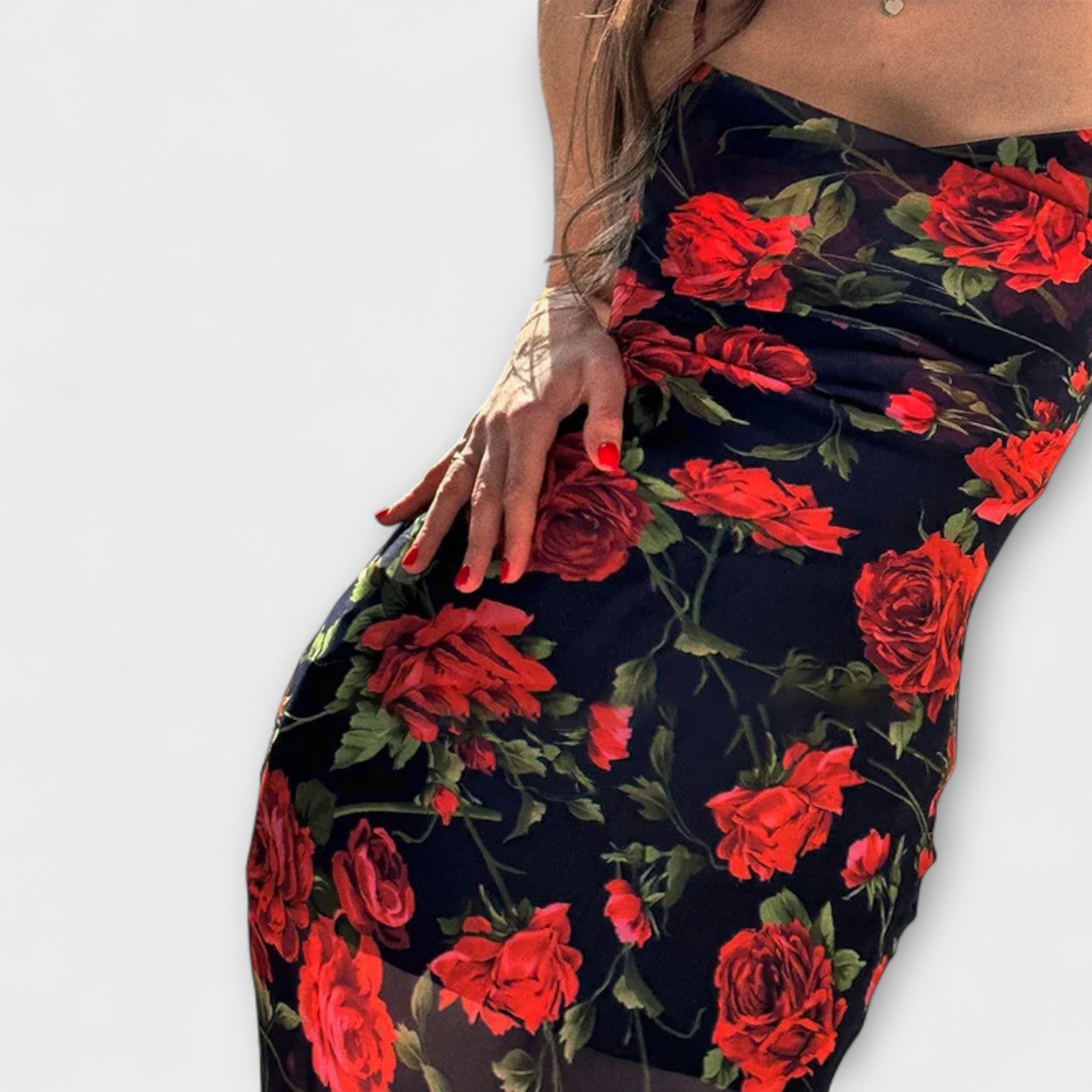Etela ™ |Šaty Bodycon s ramienkami a kvetinovým vzorom