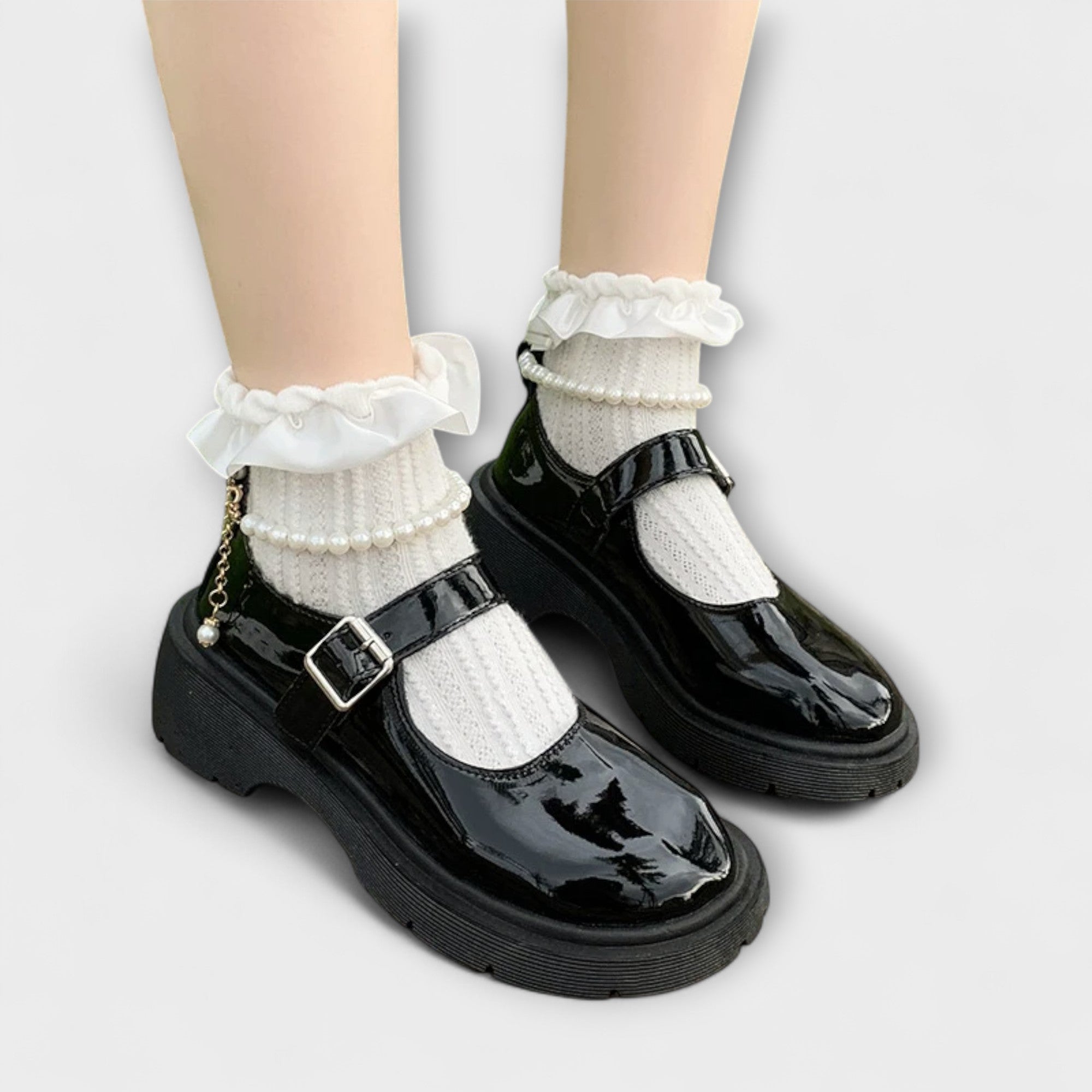 Perla™ |- Luxusné perlové Mary Jane kožené topánky