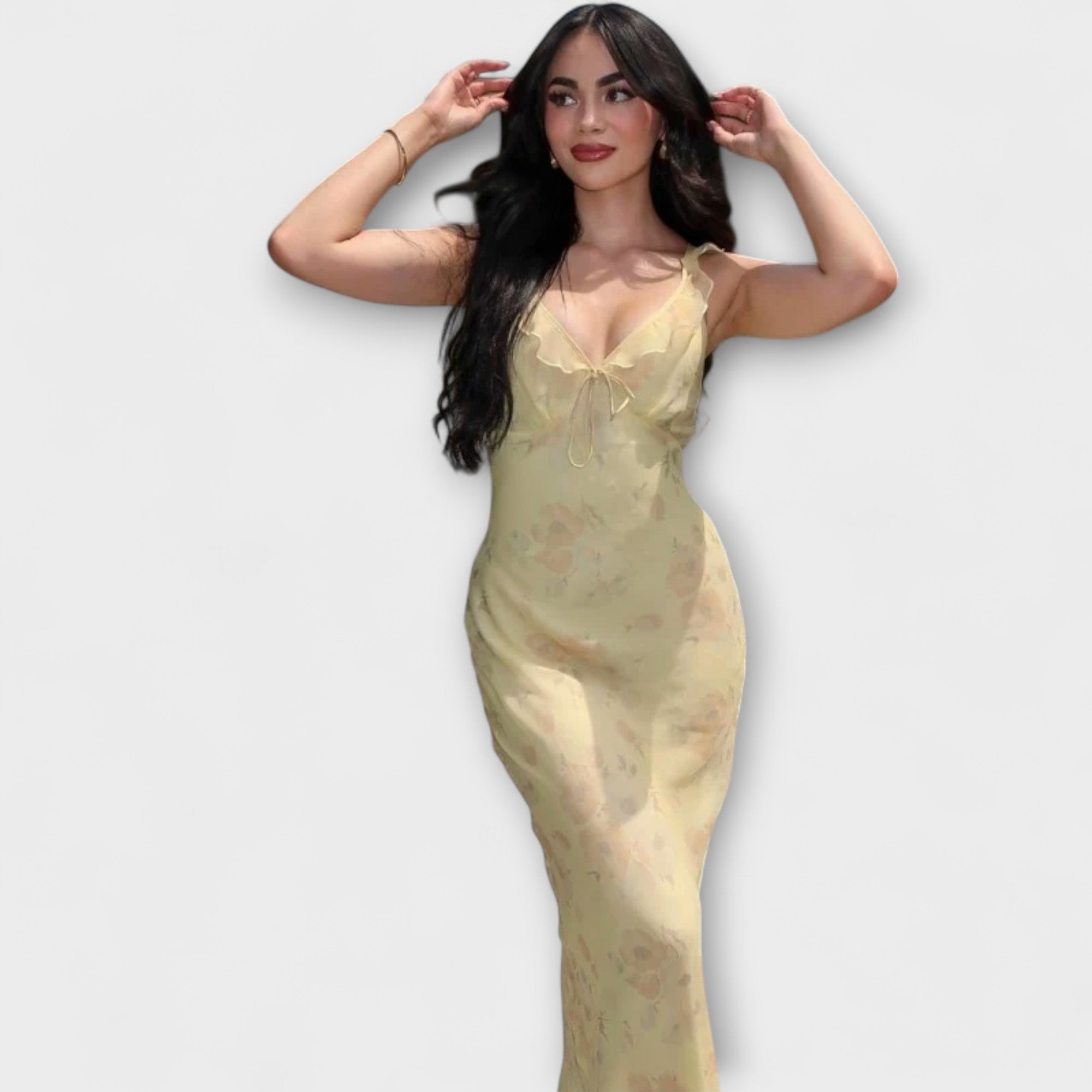 Evka ™ |Kryptografický kvetinový vzor maxi šaty