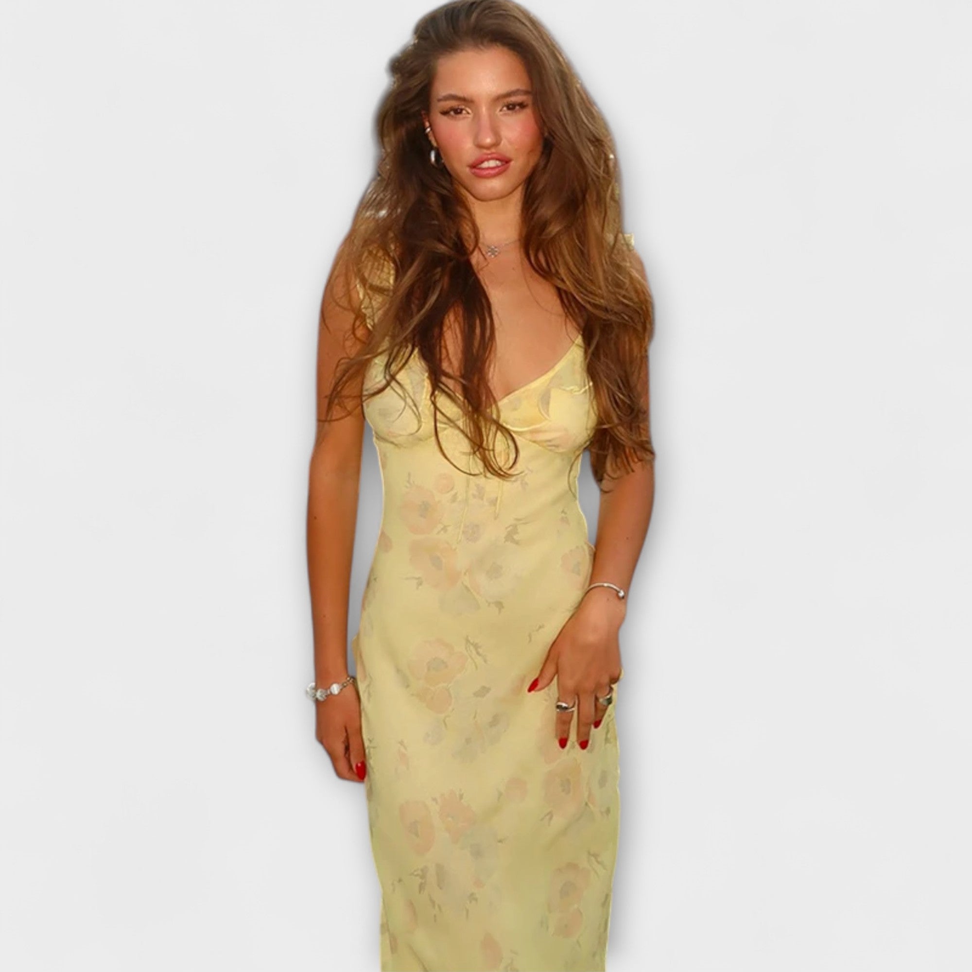 Evka ™ |Kryptografický kvetinový vzor maxi šaty