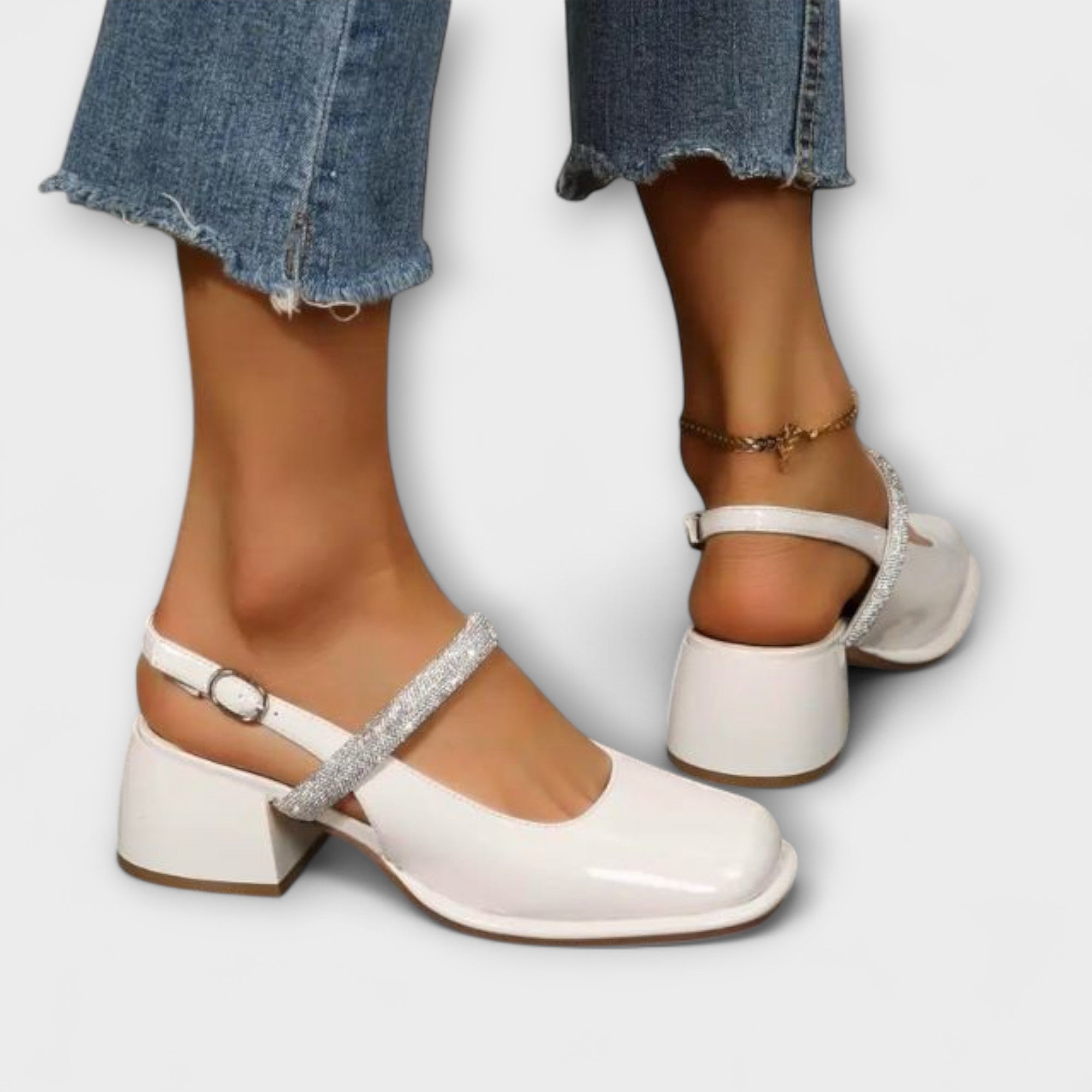Celandra ™ | Mary Janes s trblietavými remienkami a blokovým podpätkom