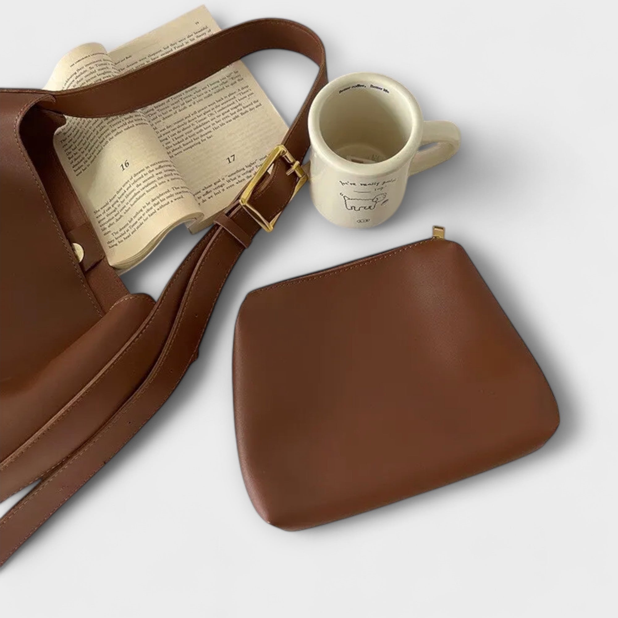 Monika ™ | Elegantná kožená taška cez rameno