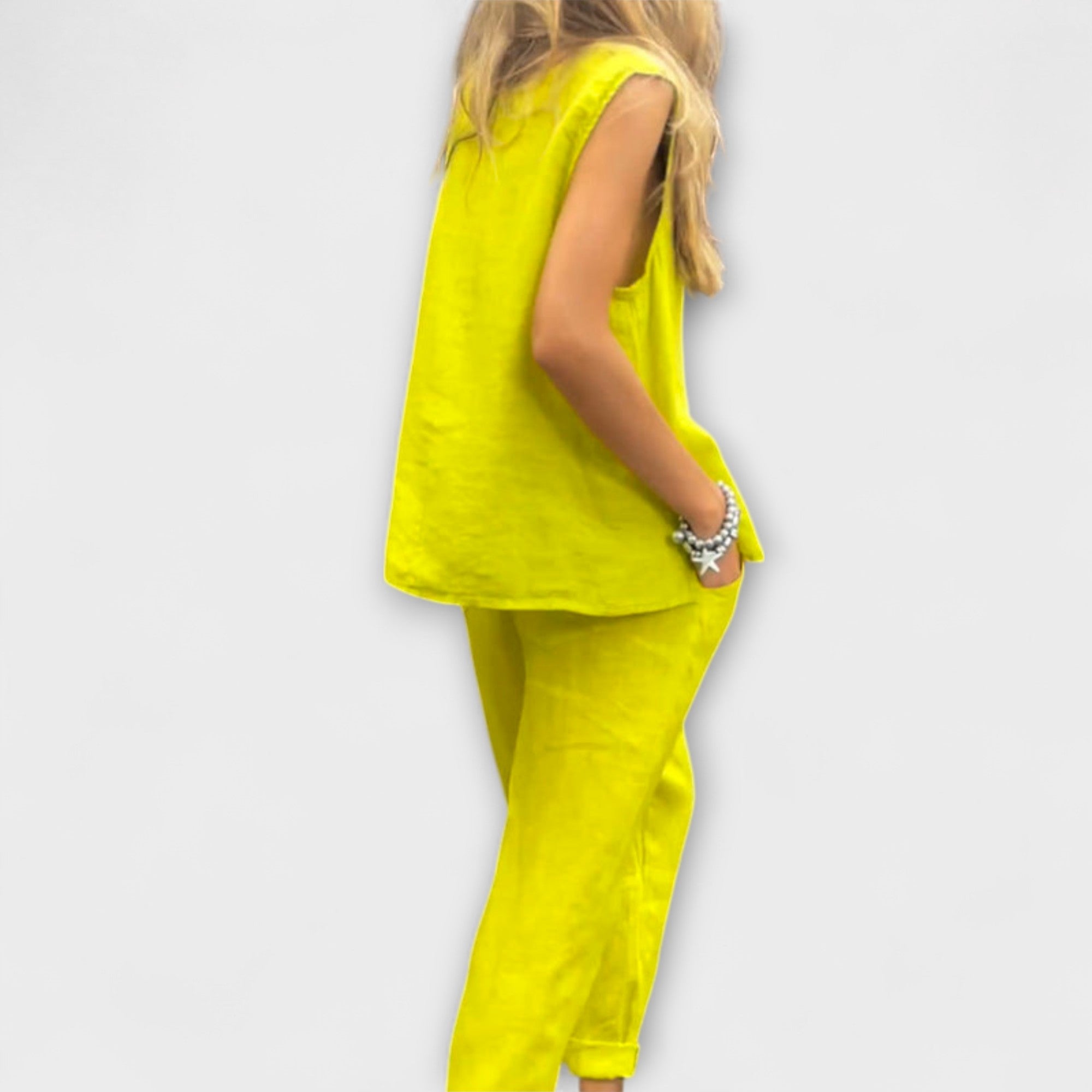 Jennifer ™ |Uvoľnený outfit z bavlny a ľanu