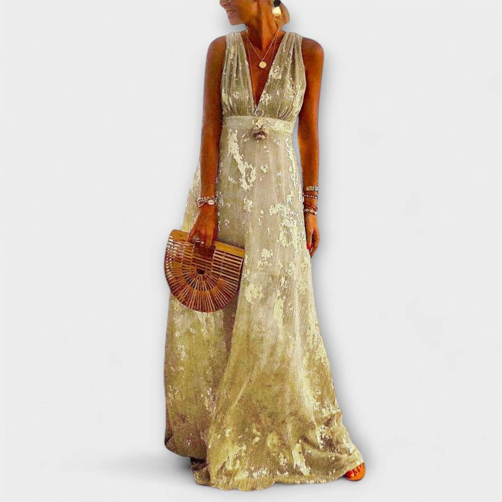 Augustína ™ |Plyšové šaty s V-výstrihom a detailmi z paillettes