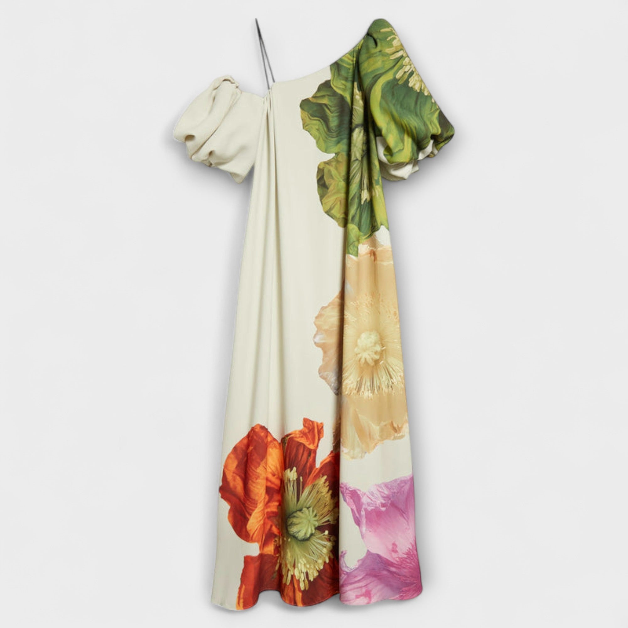 Melódia ™ |Asymetrické kvetinové maxi šaty