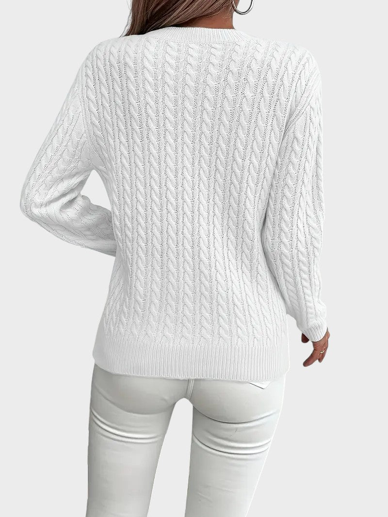 Jana™ |Dámsky pletený sveter s vrkočovým vzorom