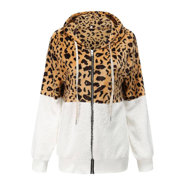 Lea™ | Fleecekapuzenpullover s leopardím dizajnom