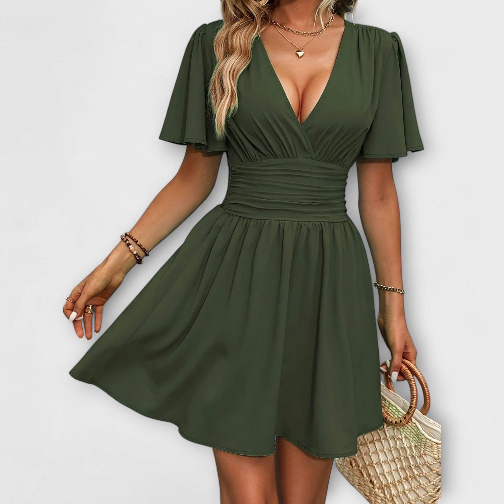 Winslet ™ | Šaty s naťahovaným pásom a V-výstrihom