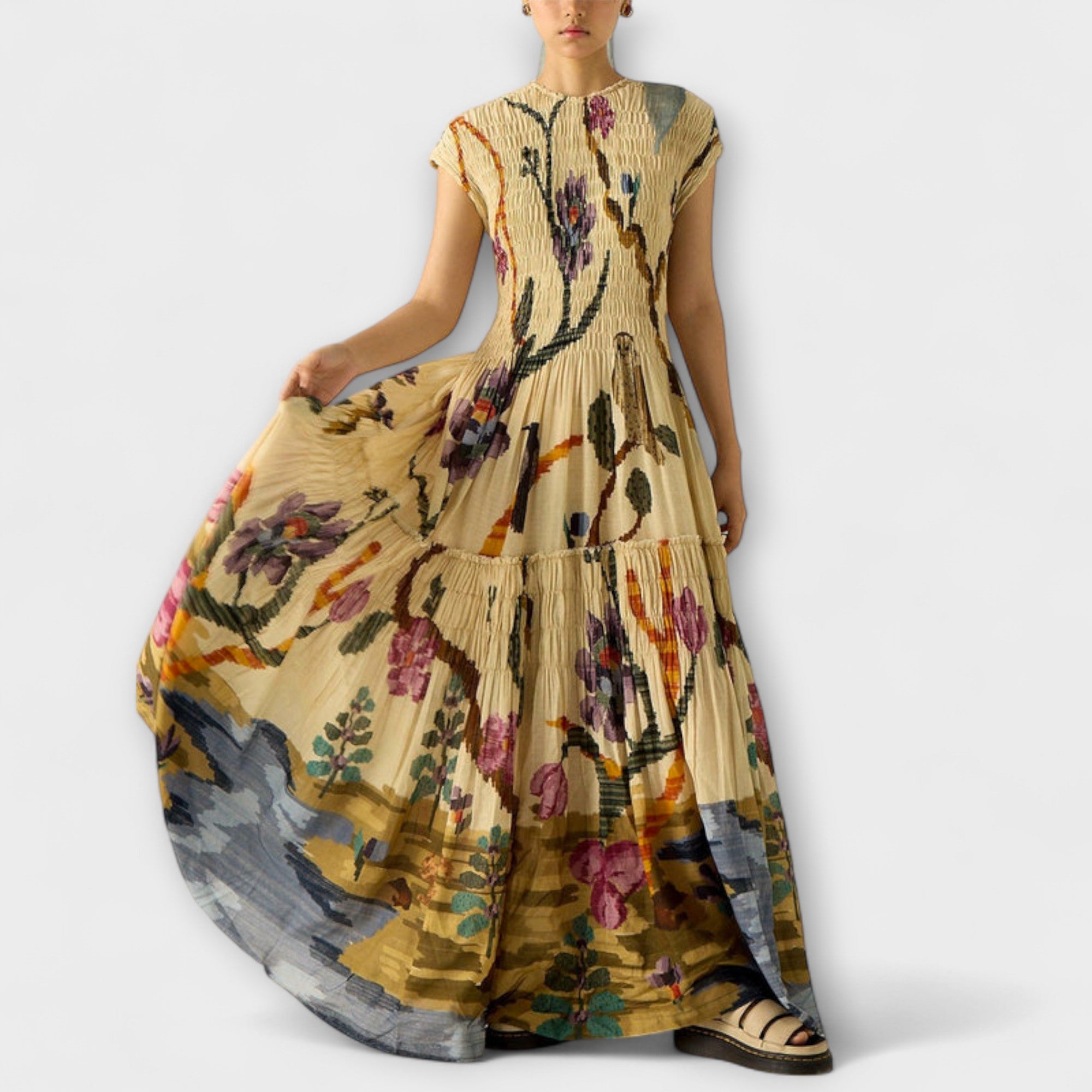 Amara ™ |Plisované šaty s potlačou zvierat