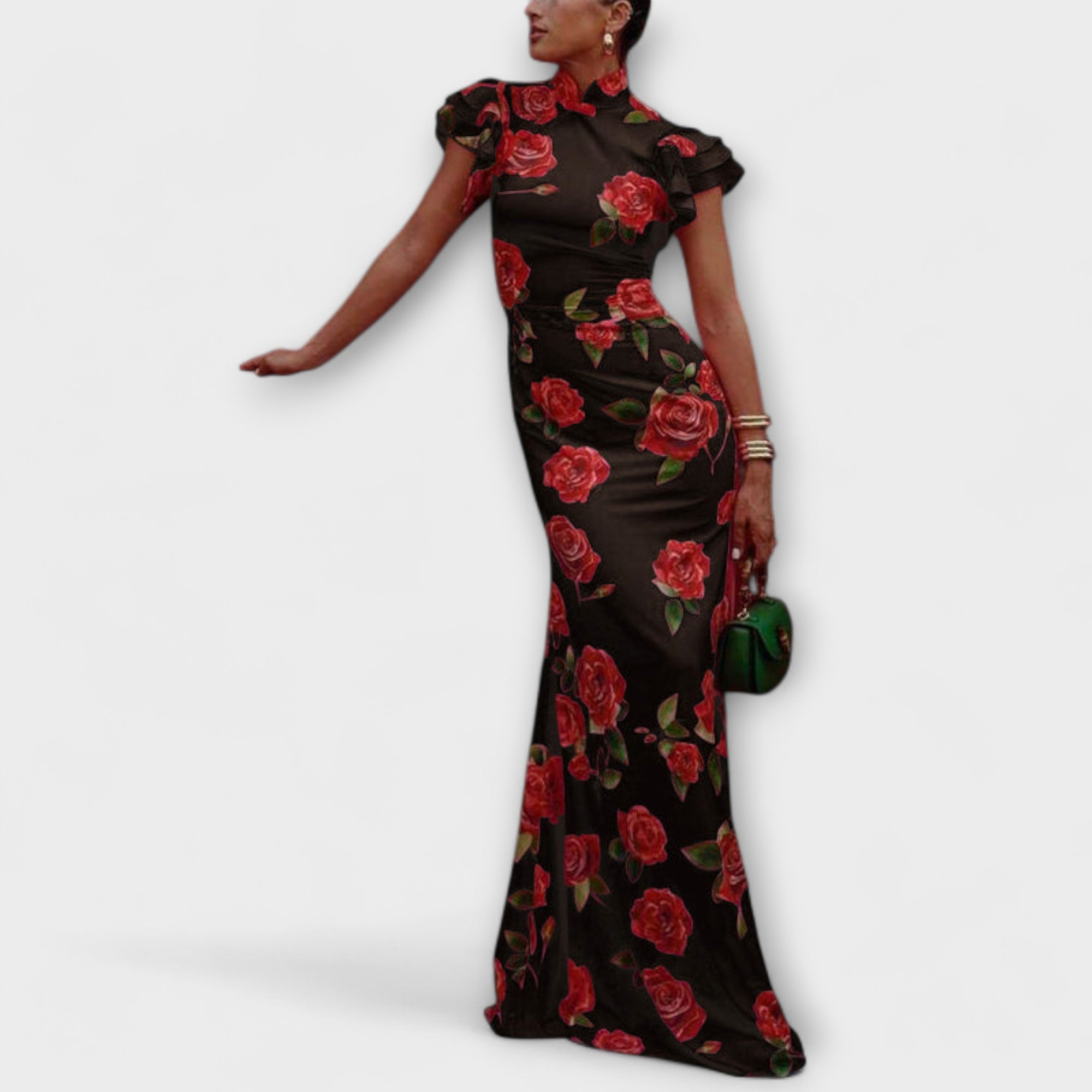 Luna ™ |Maxi šaty s kvetinovým potlačou