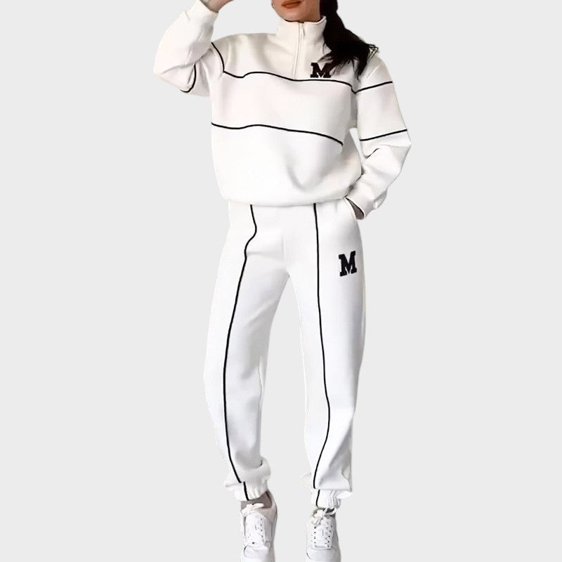 Marcela ™ |Ležérny set z 2 dielov s mikinou a líniovým detailom