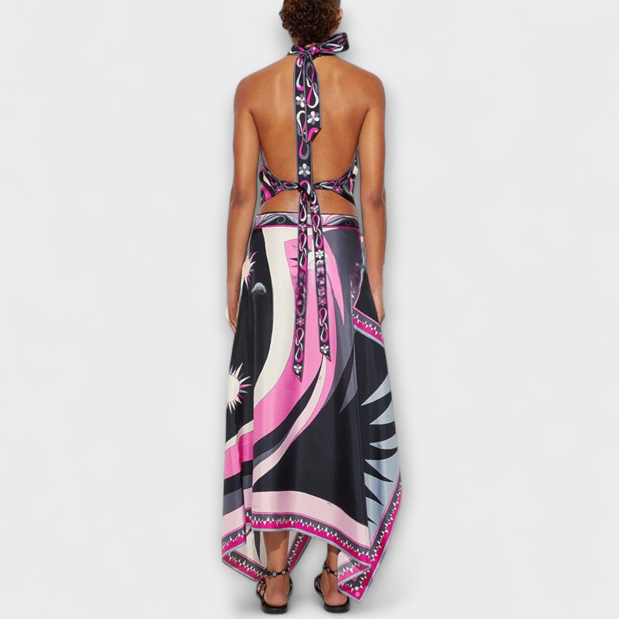 Everly ™ | Sada z topu s náprsenkou a asymetrickej midi sukne