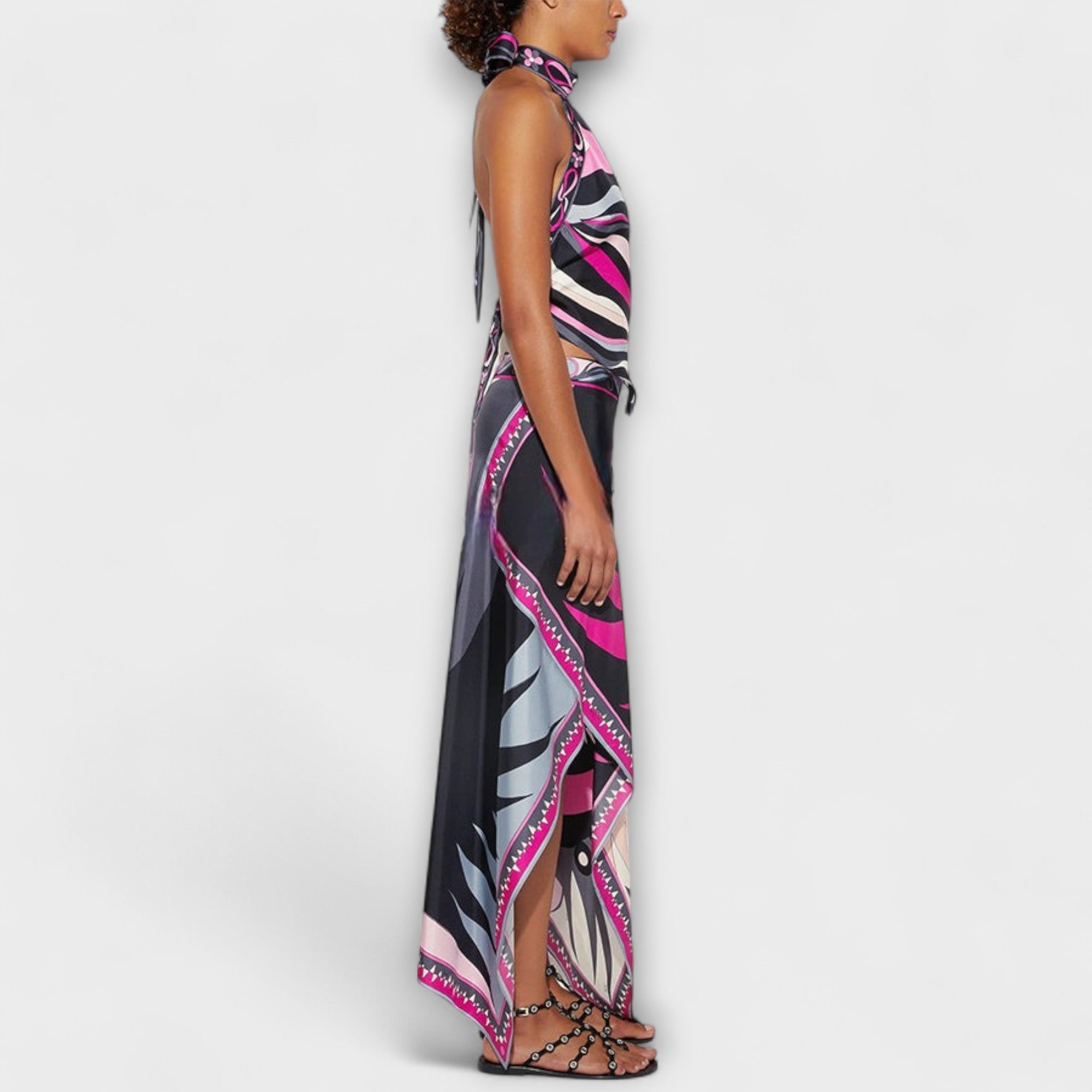 Everly ™ | Sada z topu s náprsenkou a asymetrickej midi sukne