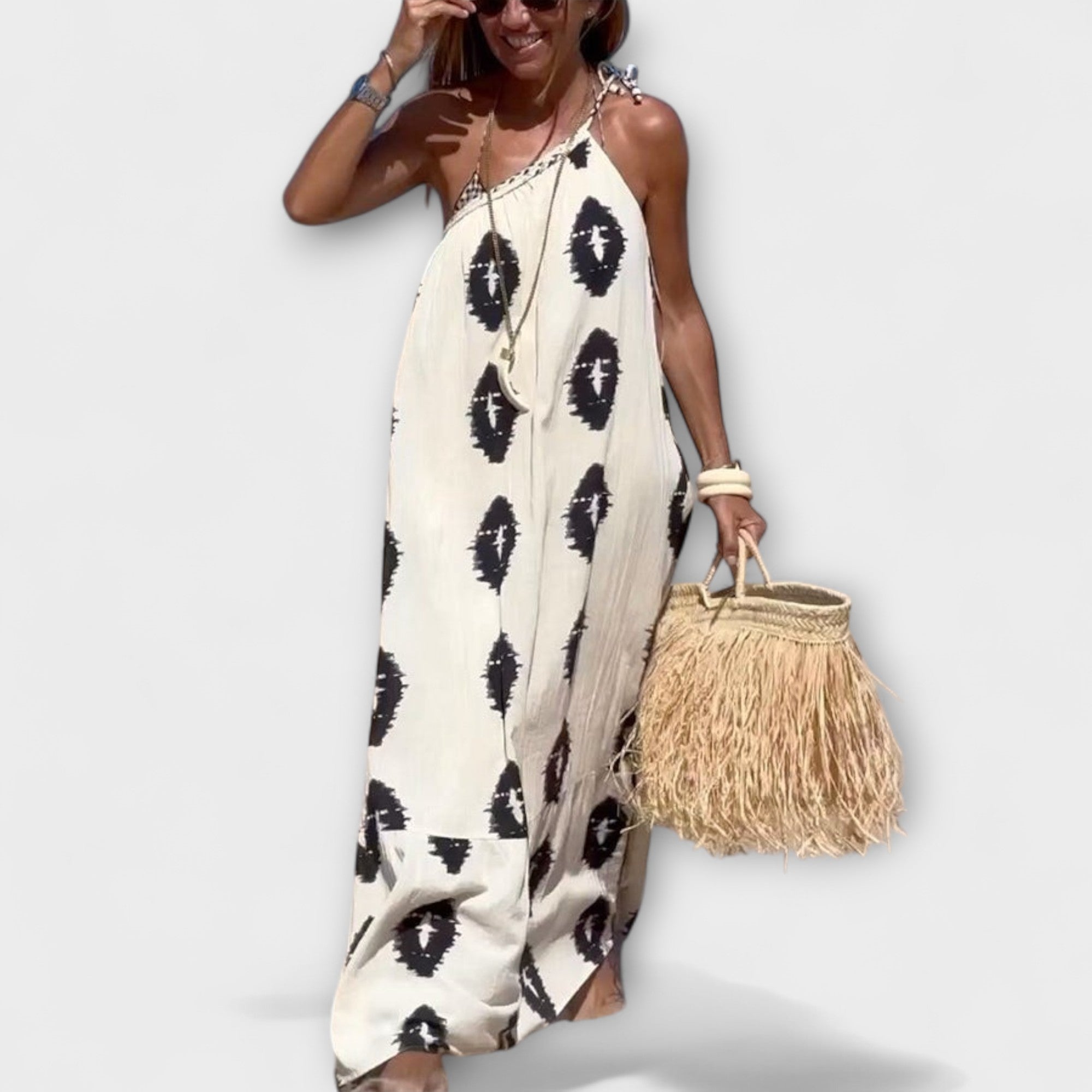 Isla ™ | Vibes slnečných lúčov jednoramenné maxikabát