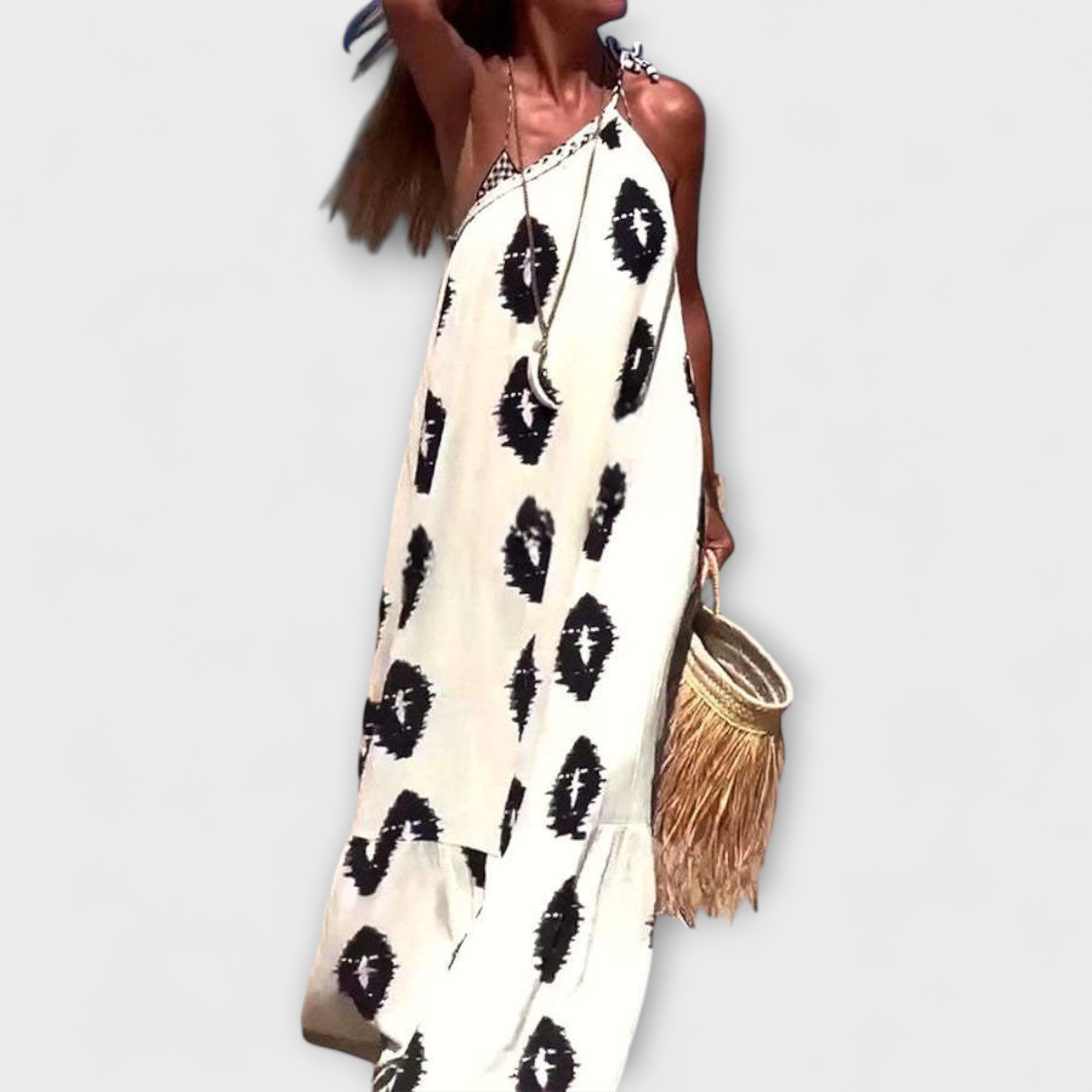 Isla ™ | Vibes slnečných lúčov jednoramenné maxikabát